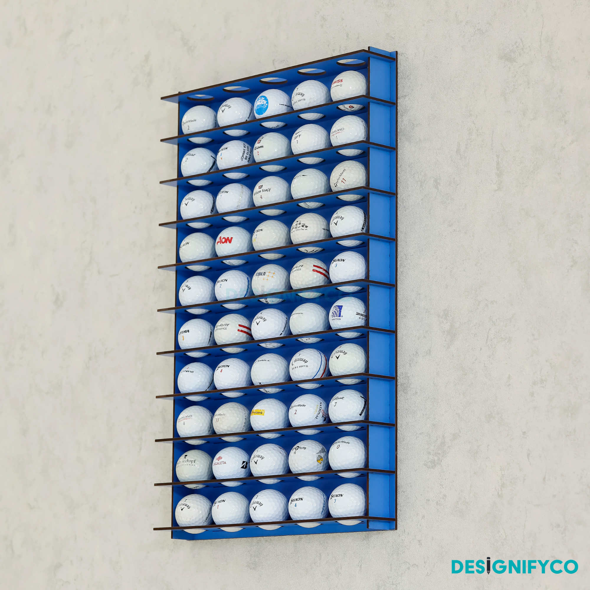 BLUE Golf Ball Display For 50 Golf Ball