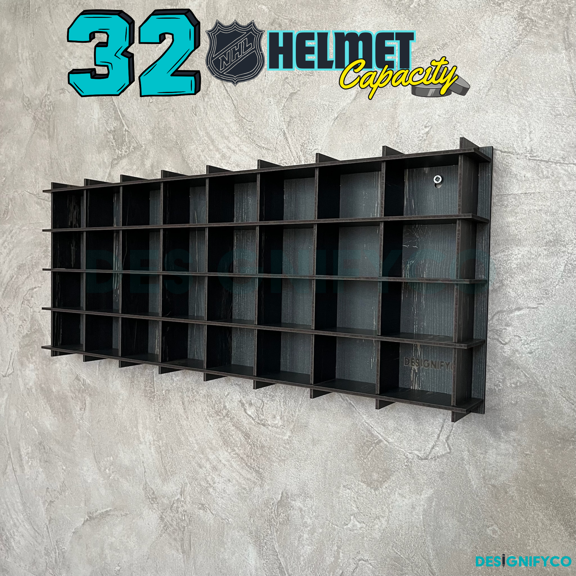 OLD BLACK NHL Mini Helmet 32 Display Case