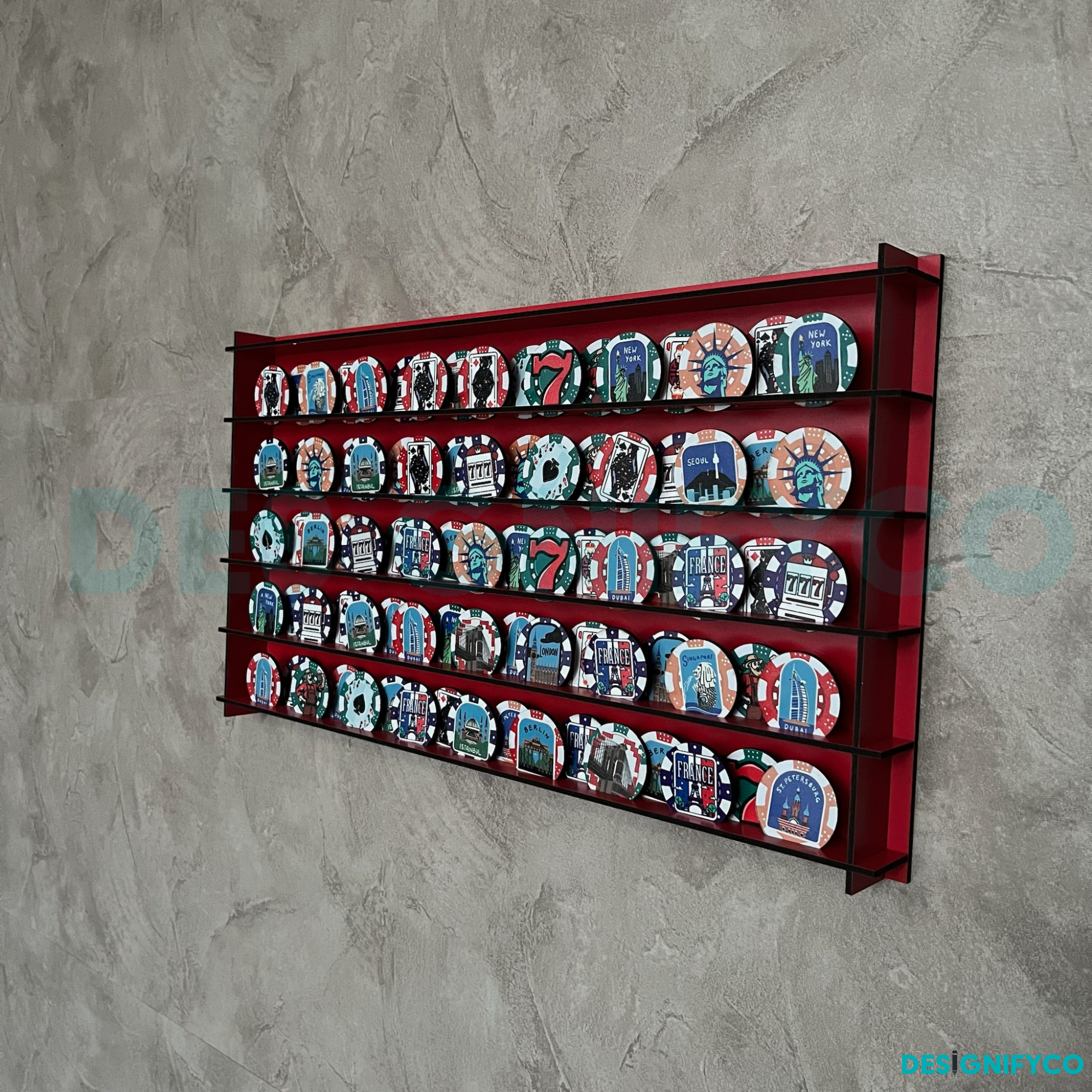 RED Casino Chips 85 Display Case