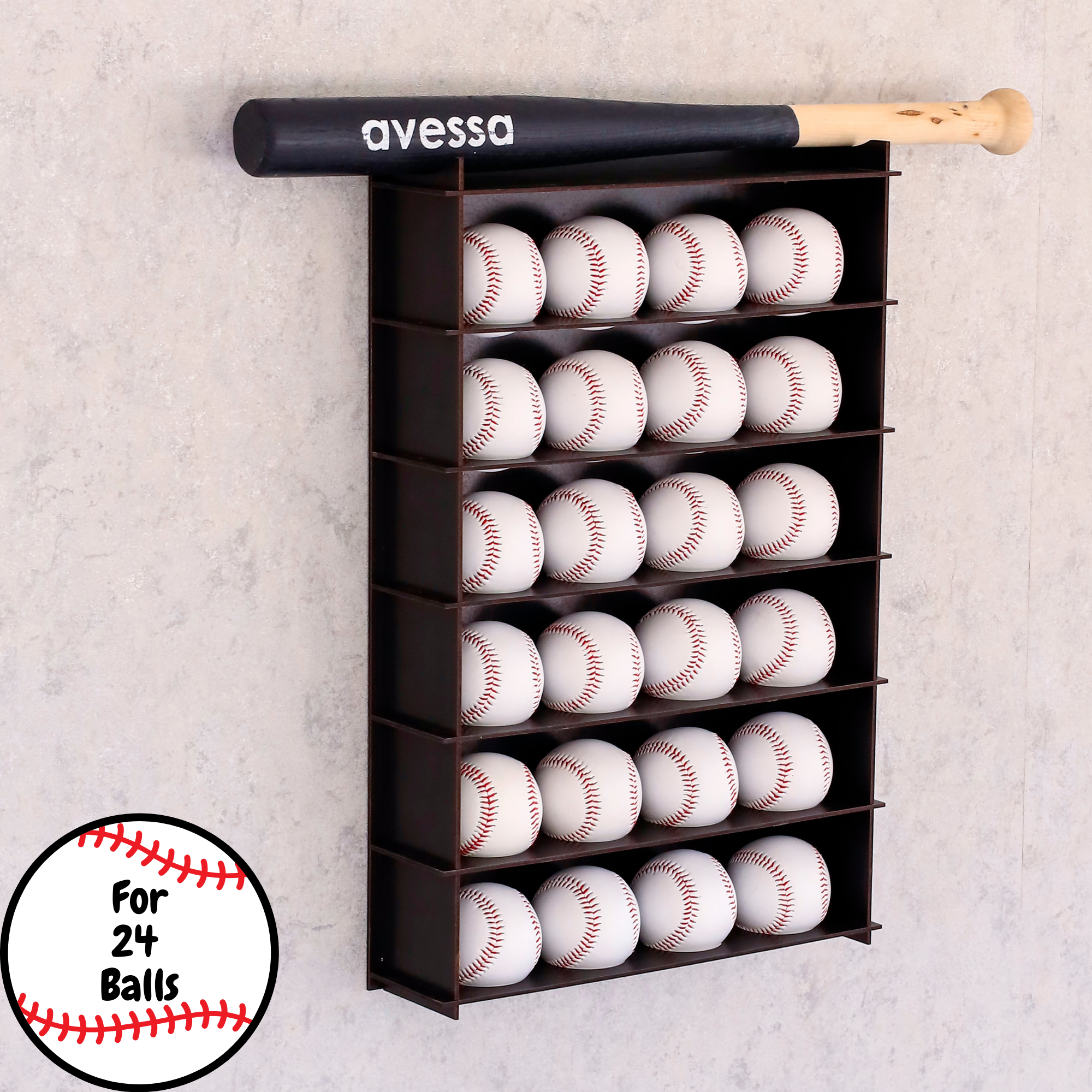 Black Baseball Display Case