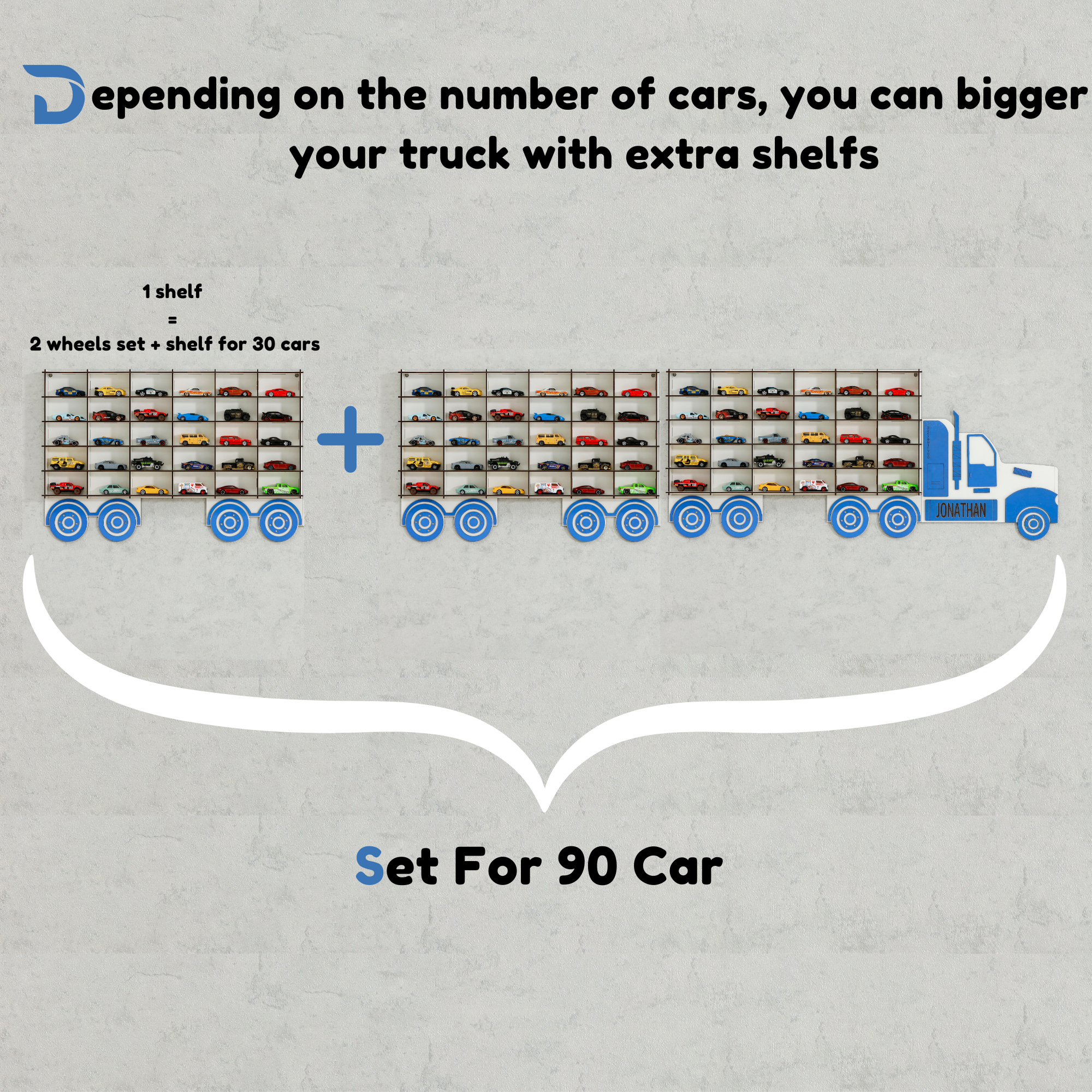 Blue Truck Toy Car Displays