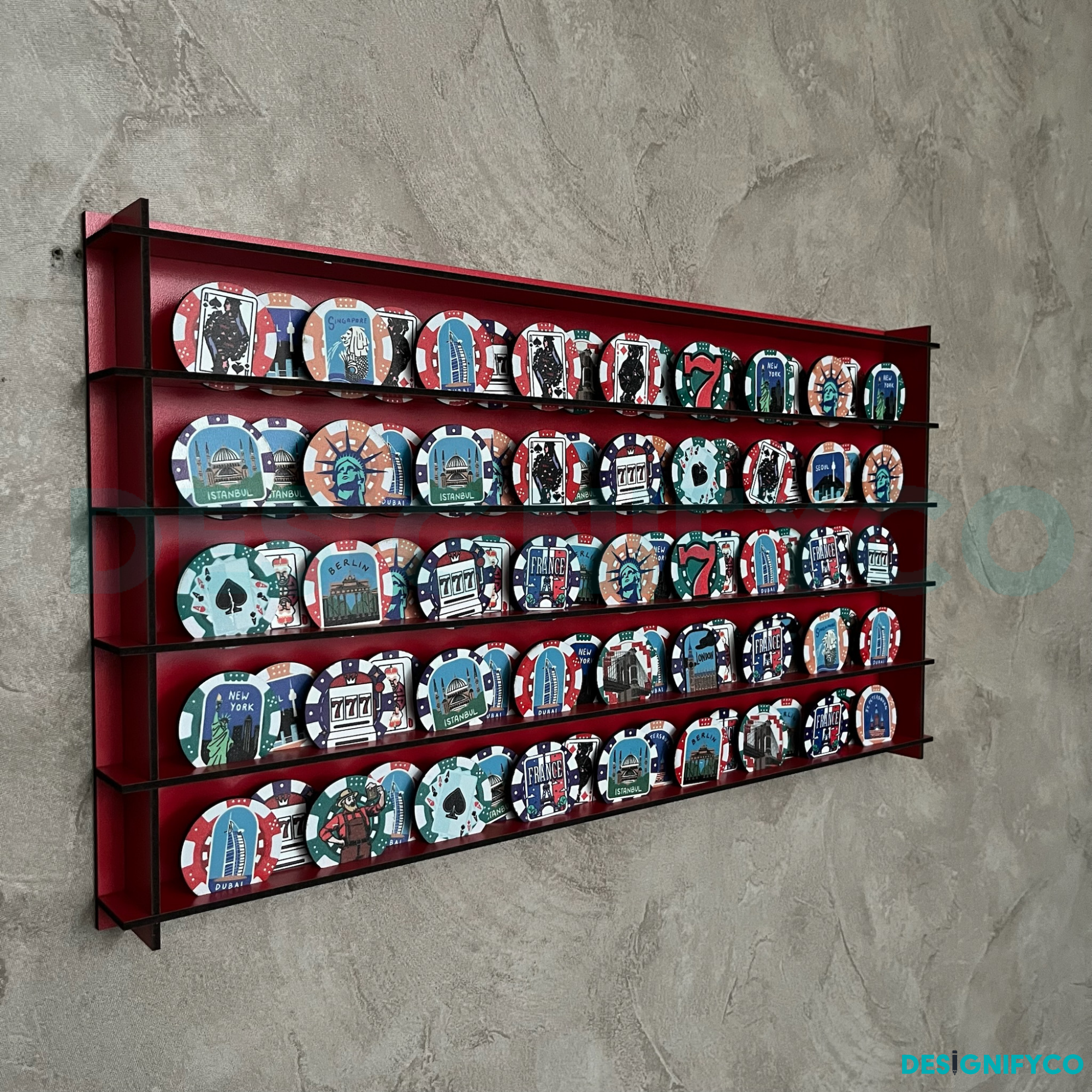 RED Casino Chips 85 Display Case