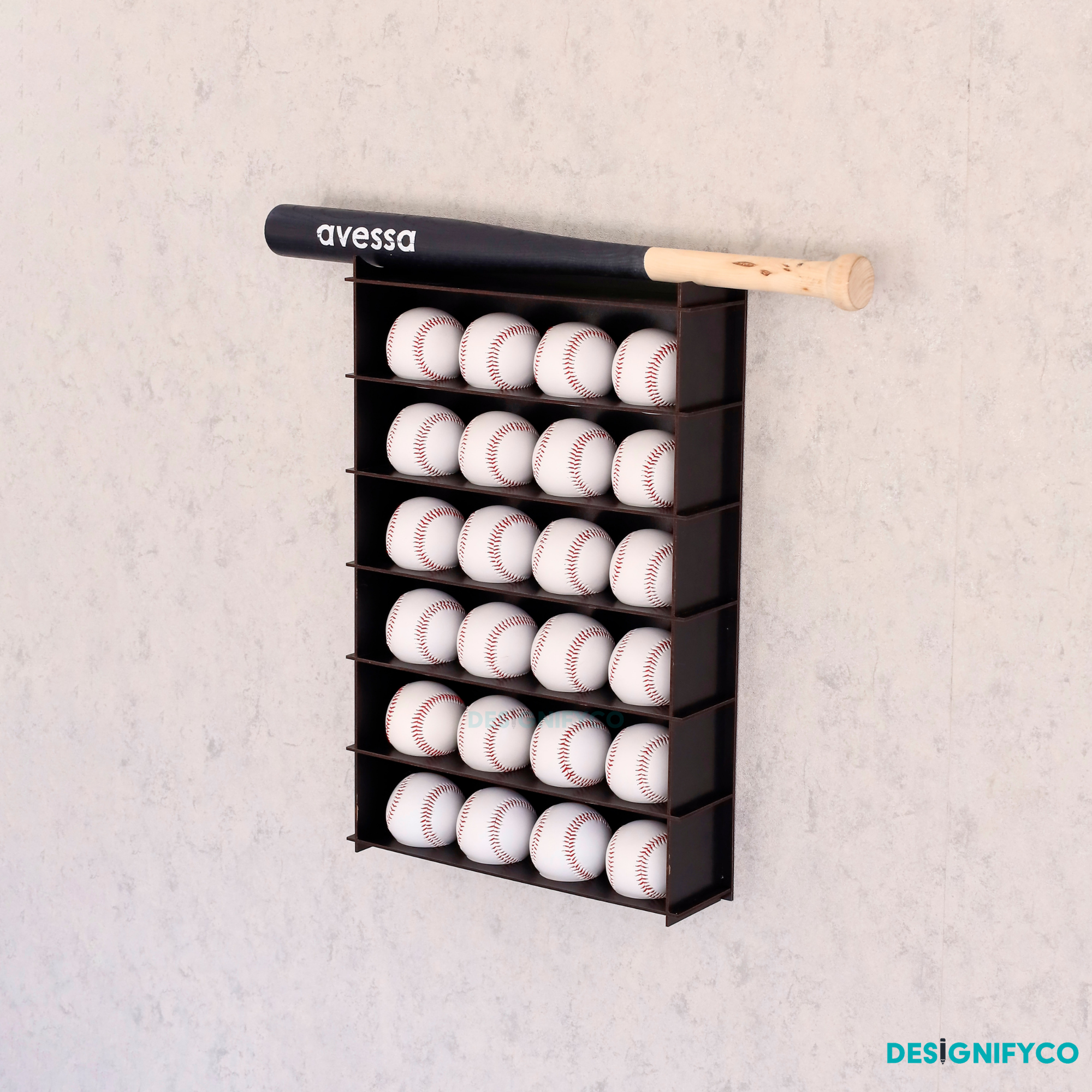 Black Baseball Display Case