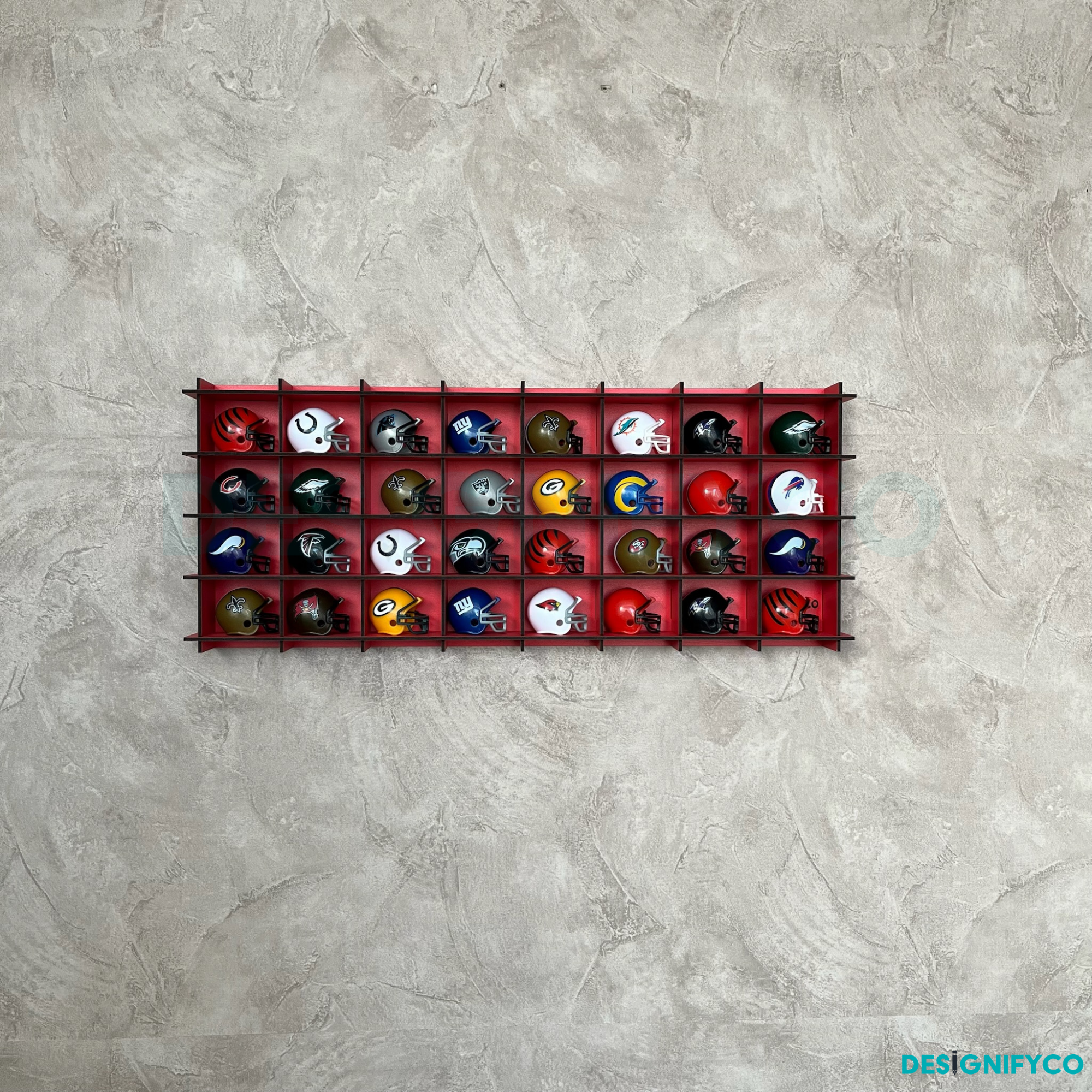 RED NHL Mini Helmet 32 Display Case