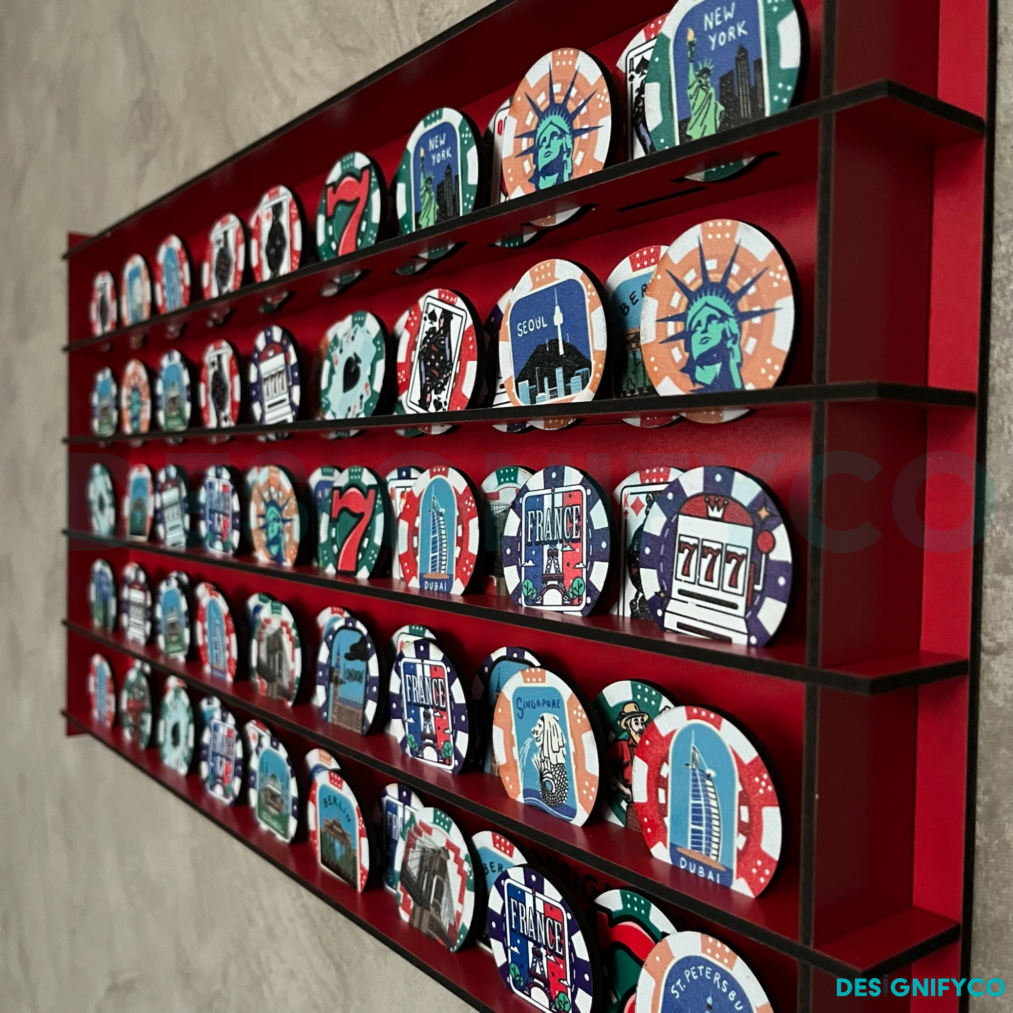 RED Casino Chips 85 Display Case