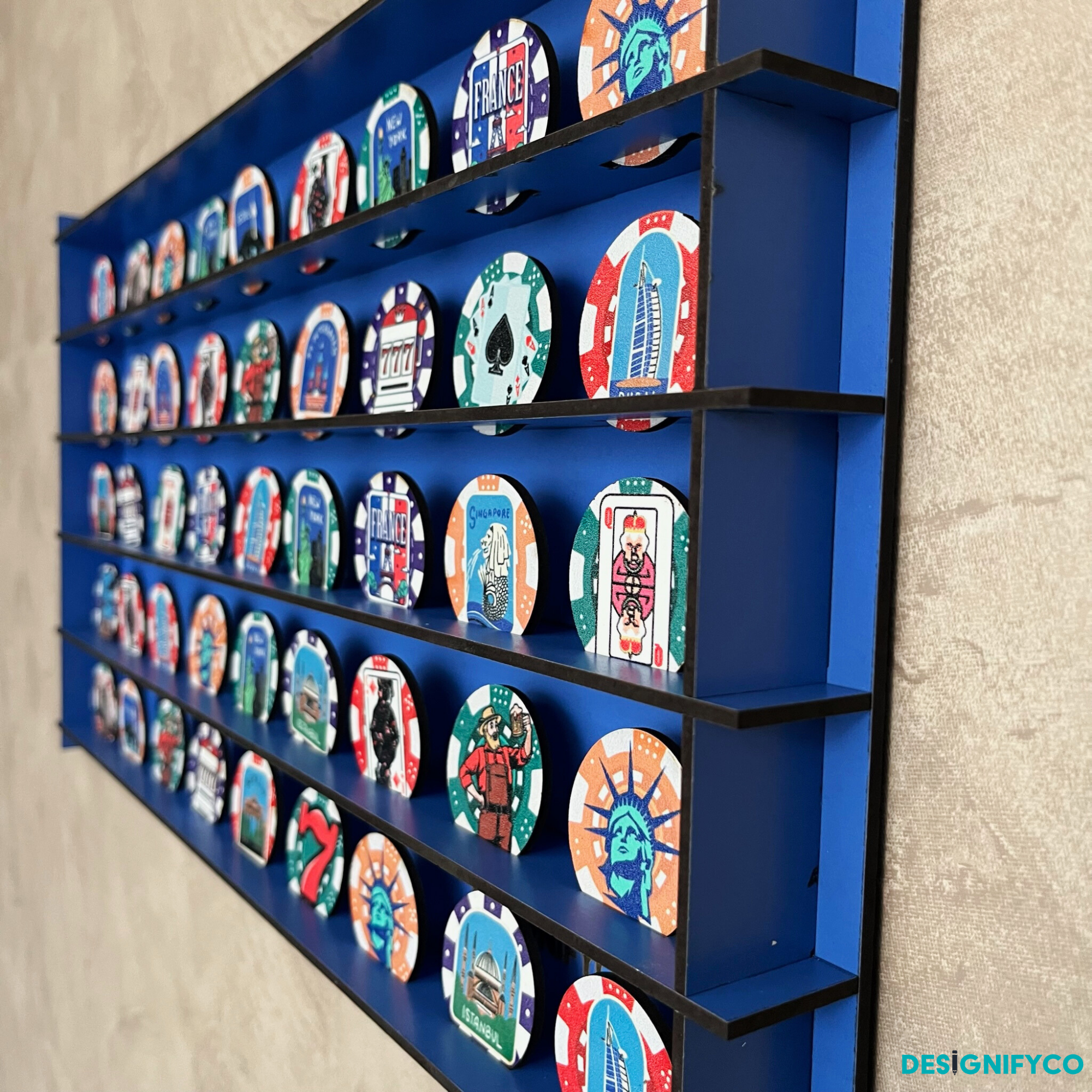 BLUE Casino Chips 45 Display Case