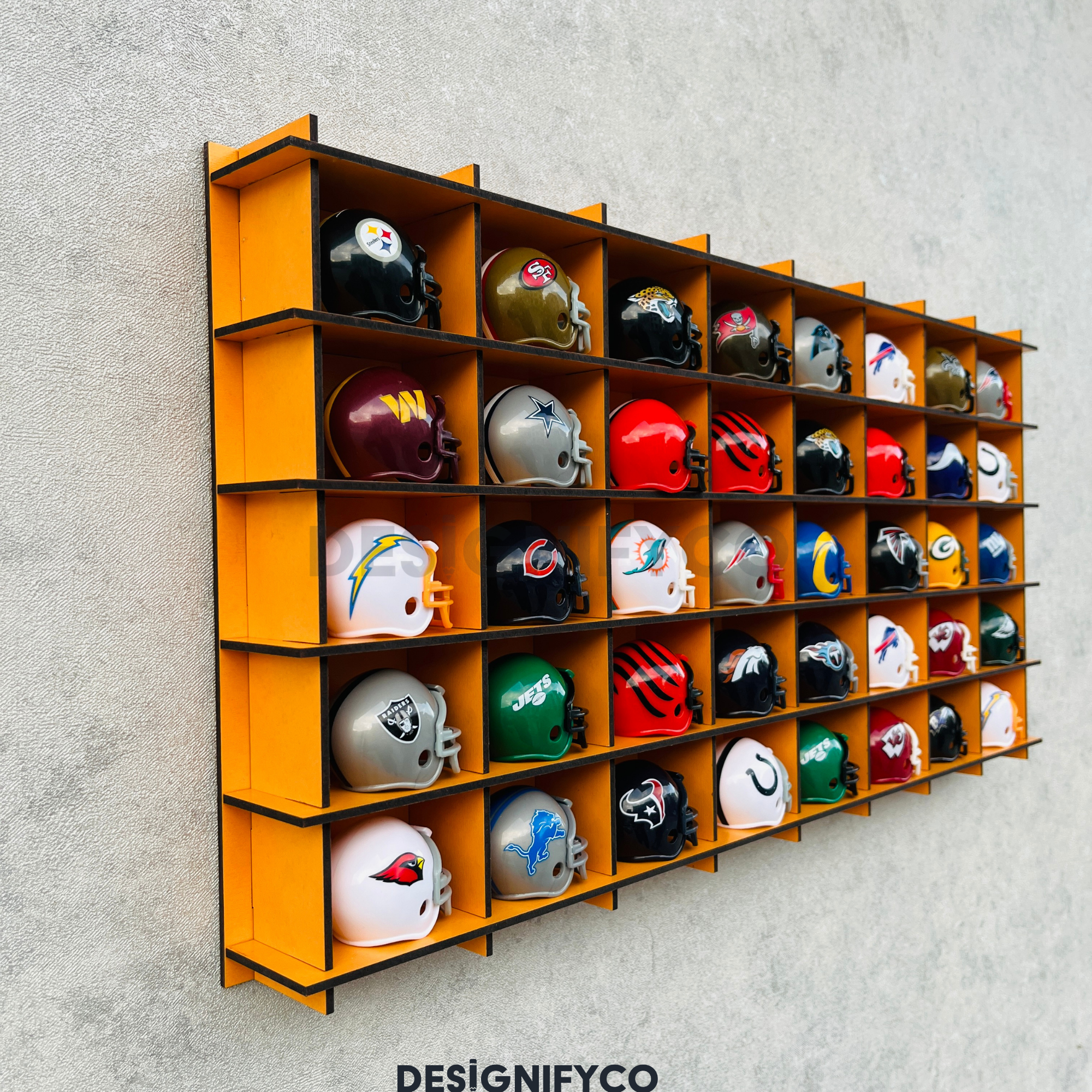 ORANGE NHL Mini Helmet 40 Display Case