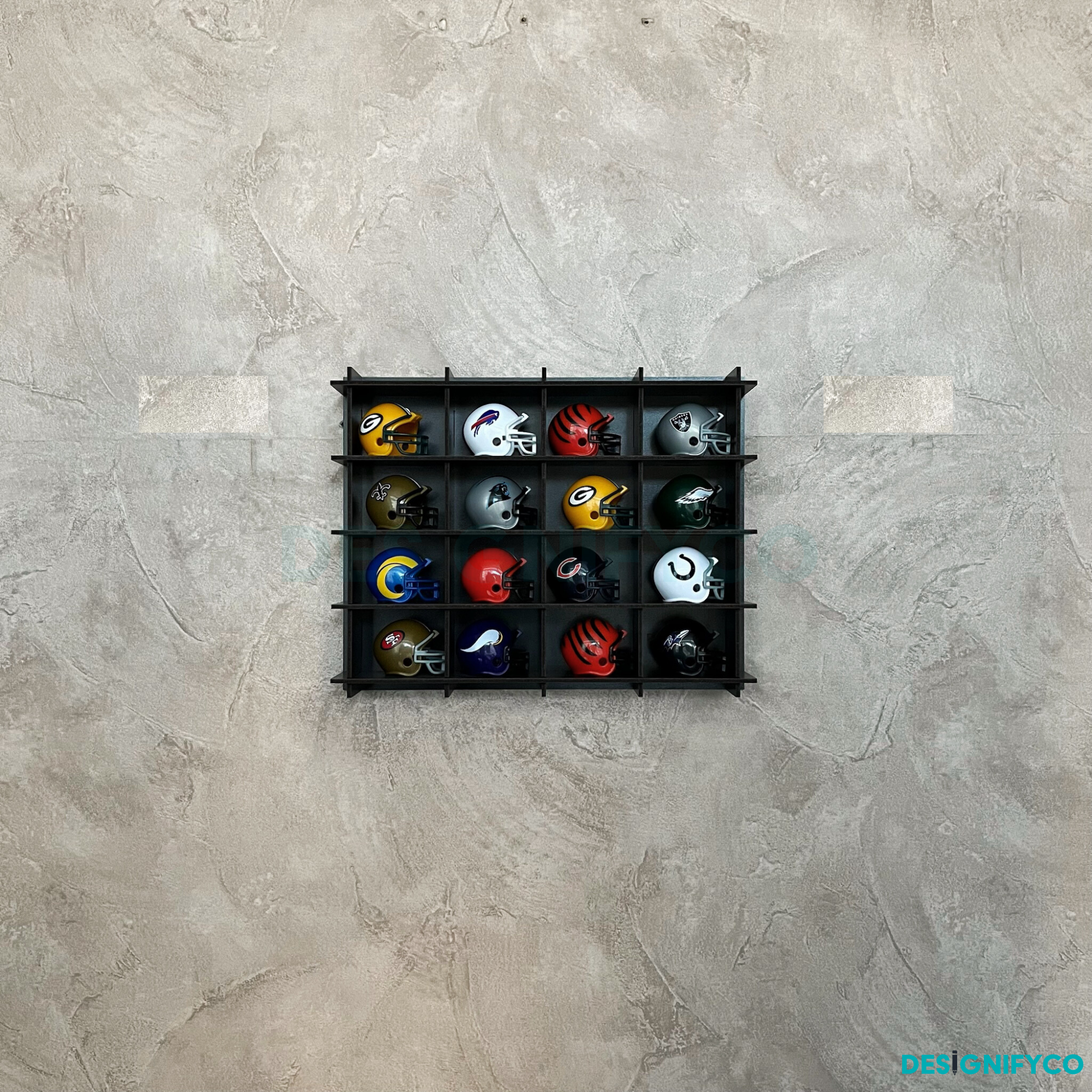 BLACK NHL Mini Helmet 16 Display Case