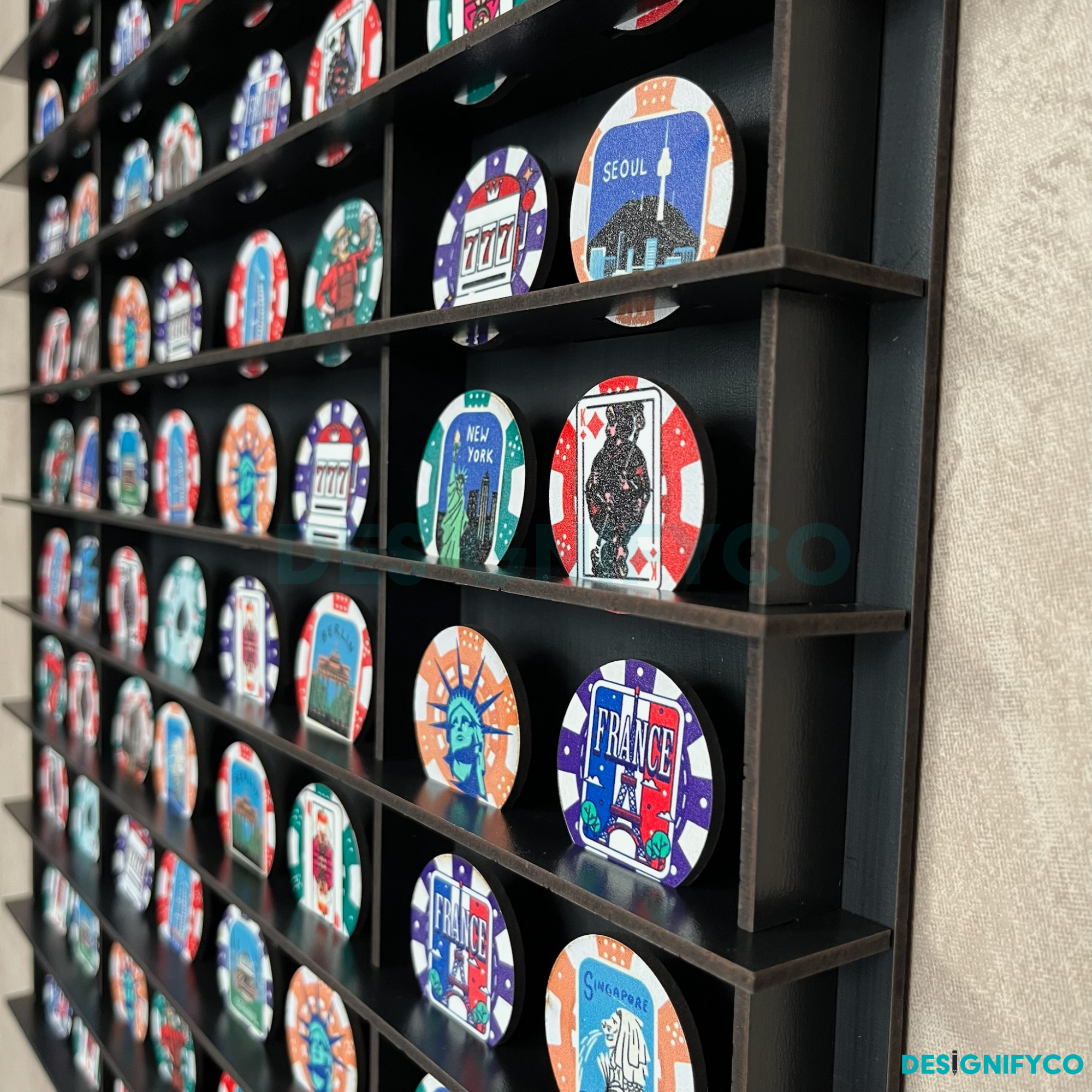 BLACK Casino Chips 80 Display Case