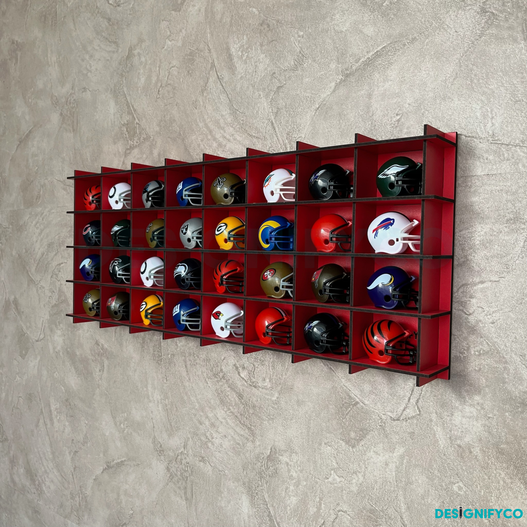 RED NHL Mini Helmet 32 Display Case