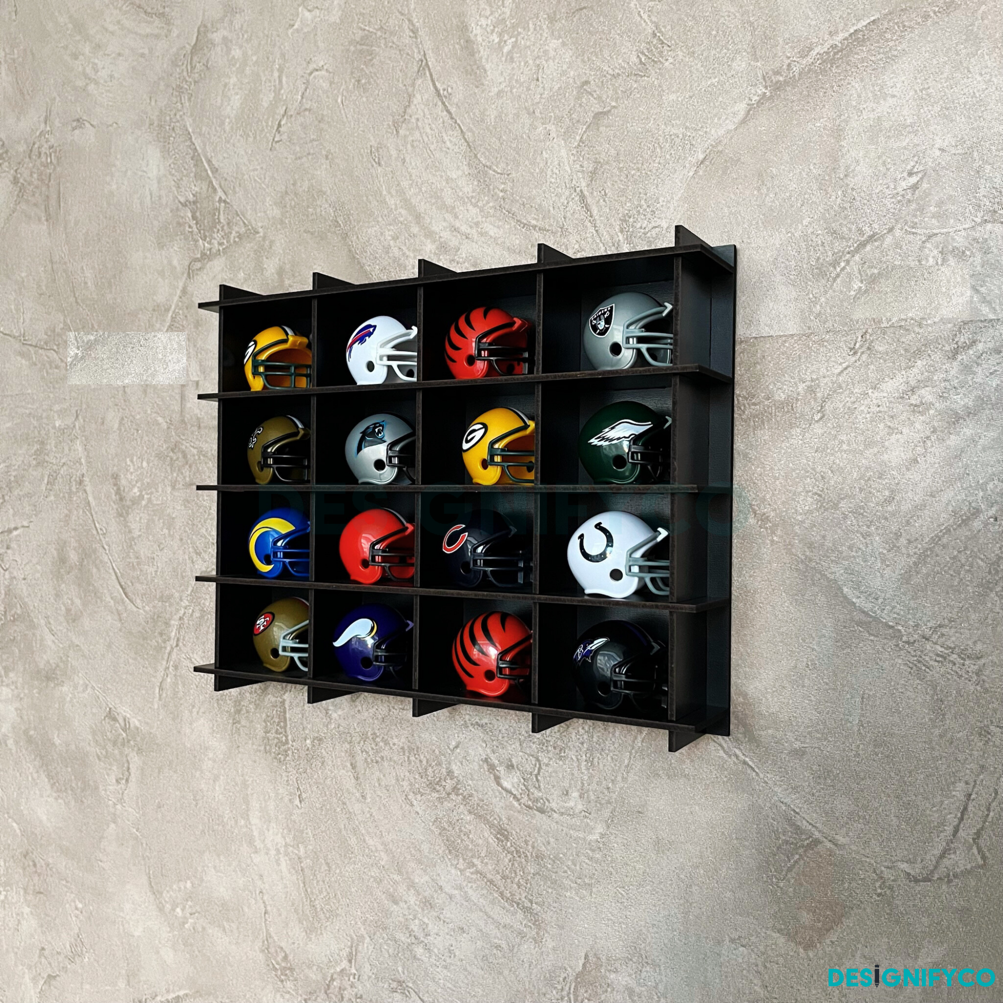 BLACK NHL Mini Helmet 16 Display Case