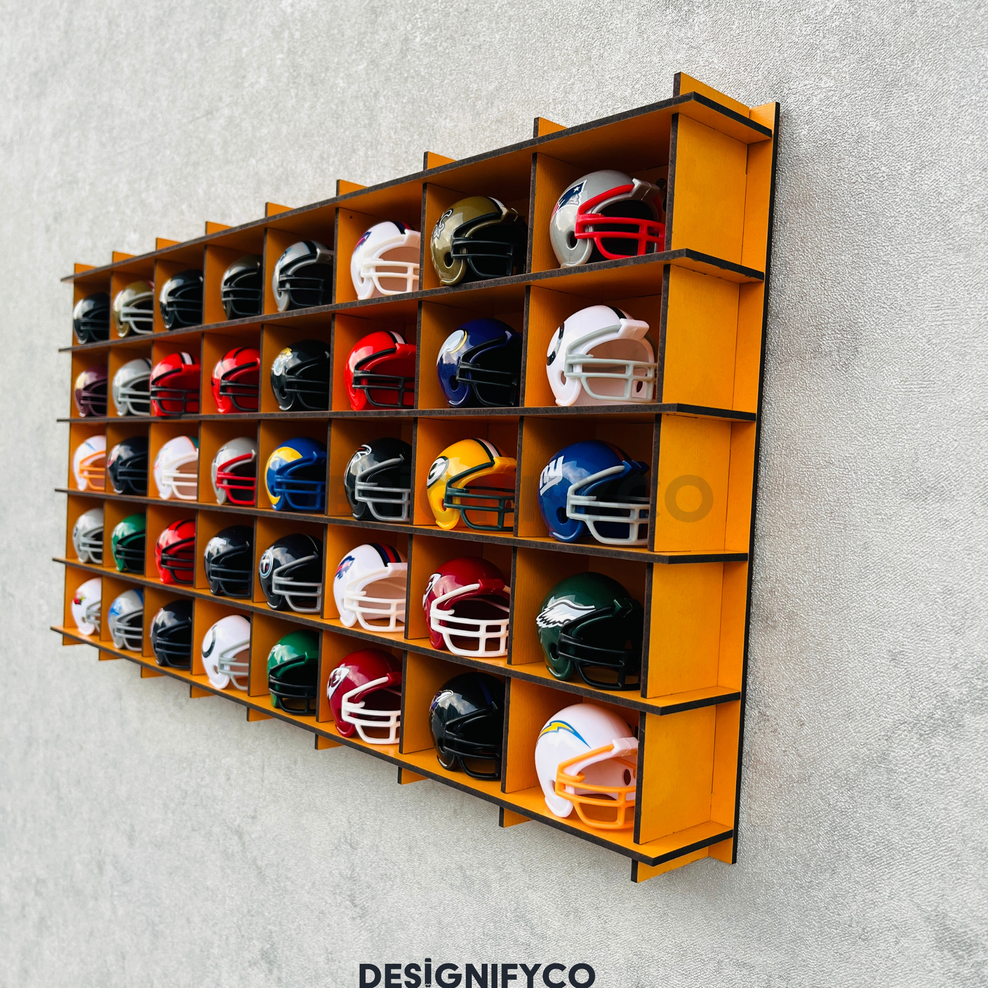ORANGE NHL Mini Helmet 40 Display Case