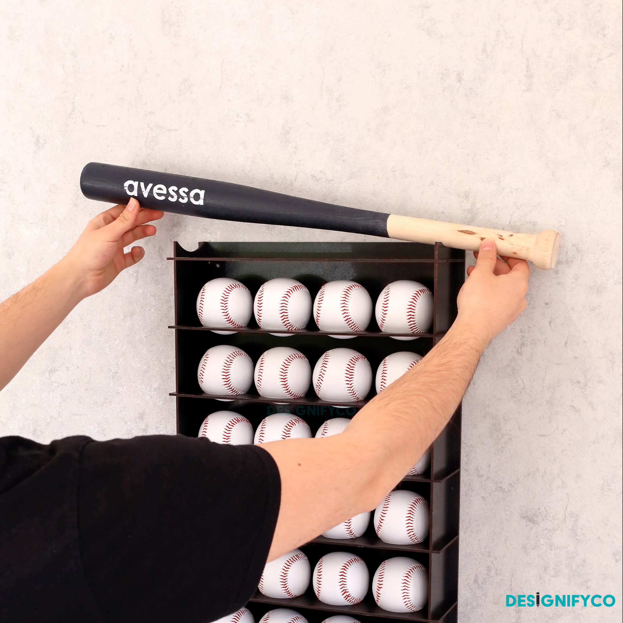 Black Baseball Display Case