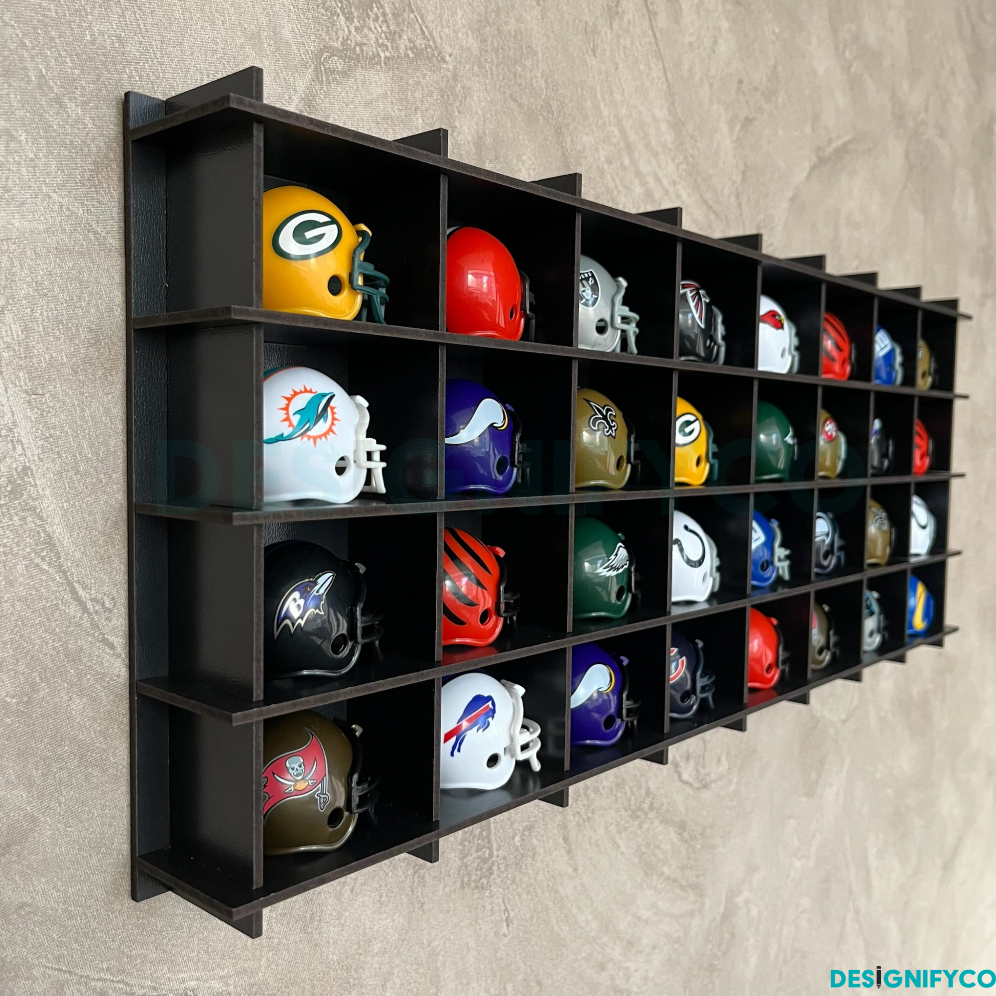 BLACK NHL Mini Helmet 32 Display Case