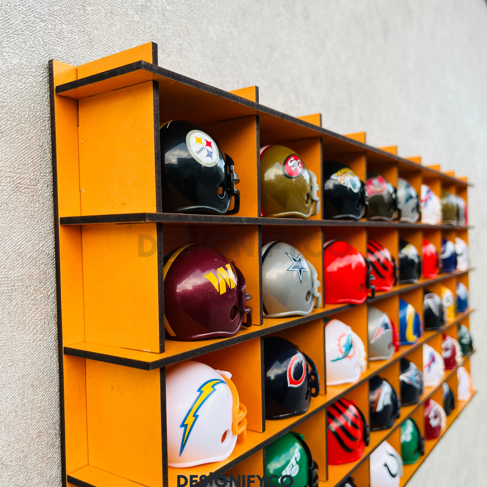 ORANGE NHL Mini Helmet 40 Display Case