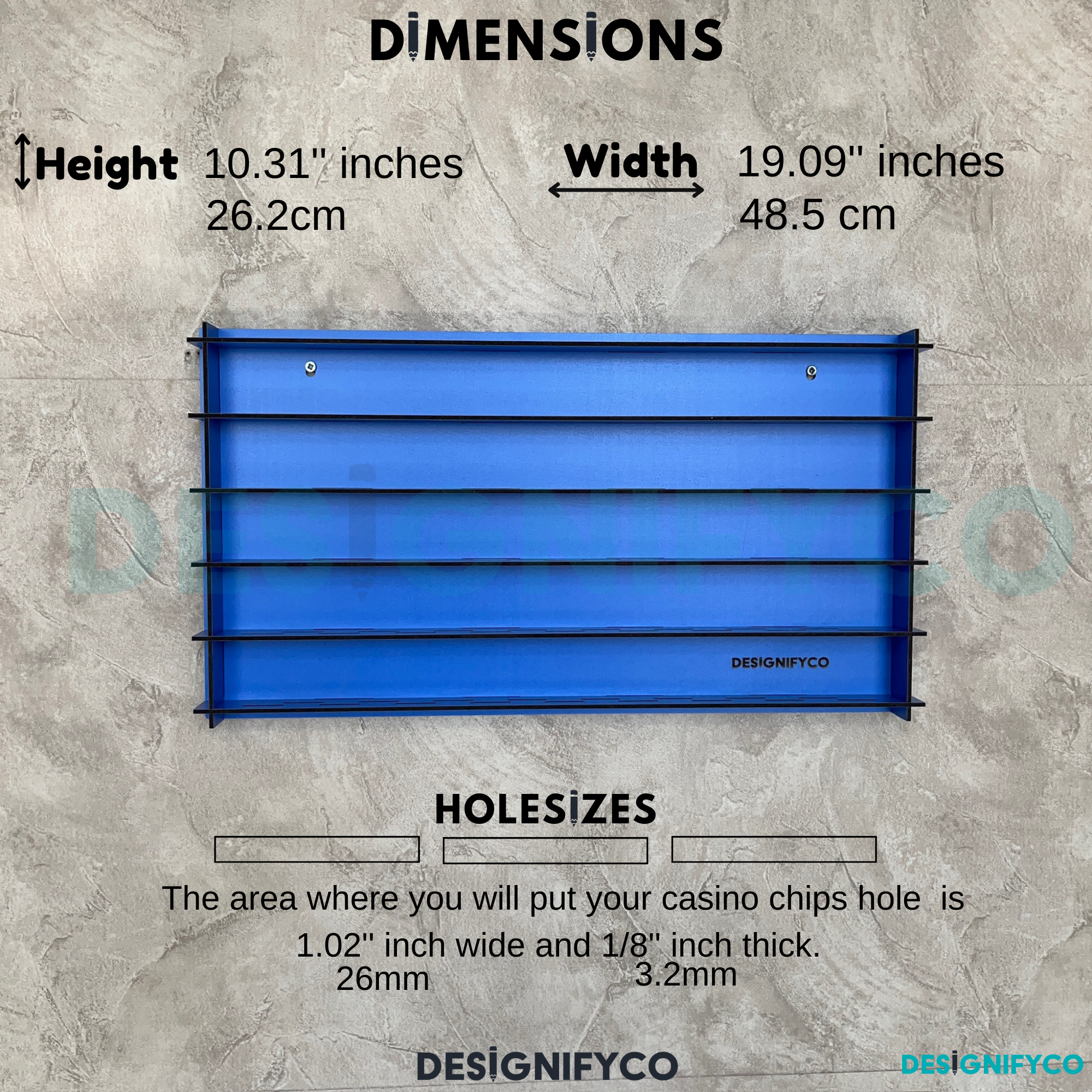 BLUE Casino Chips 85 Display Case