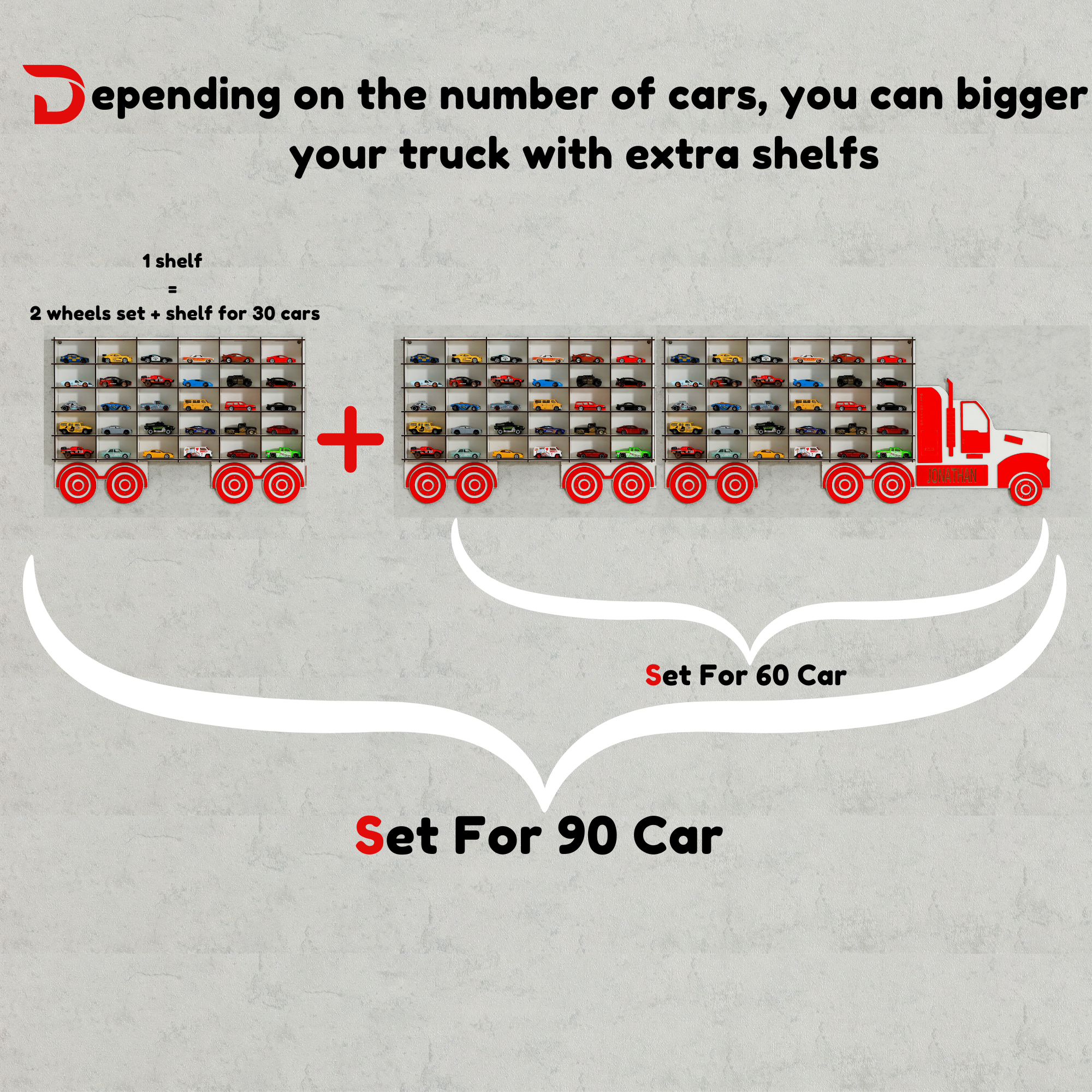 Red Truck Toy Car Displays