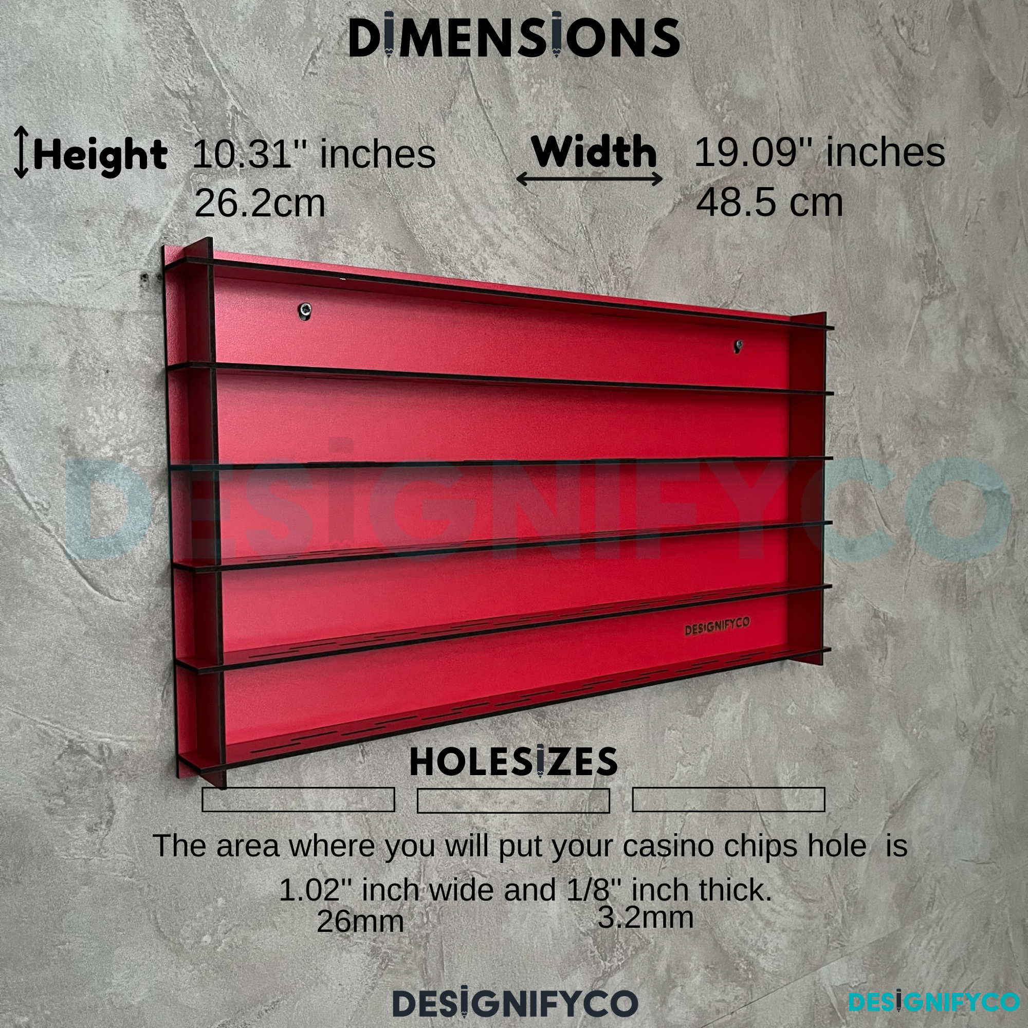 RED Casino Chips 85 Display Case