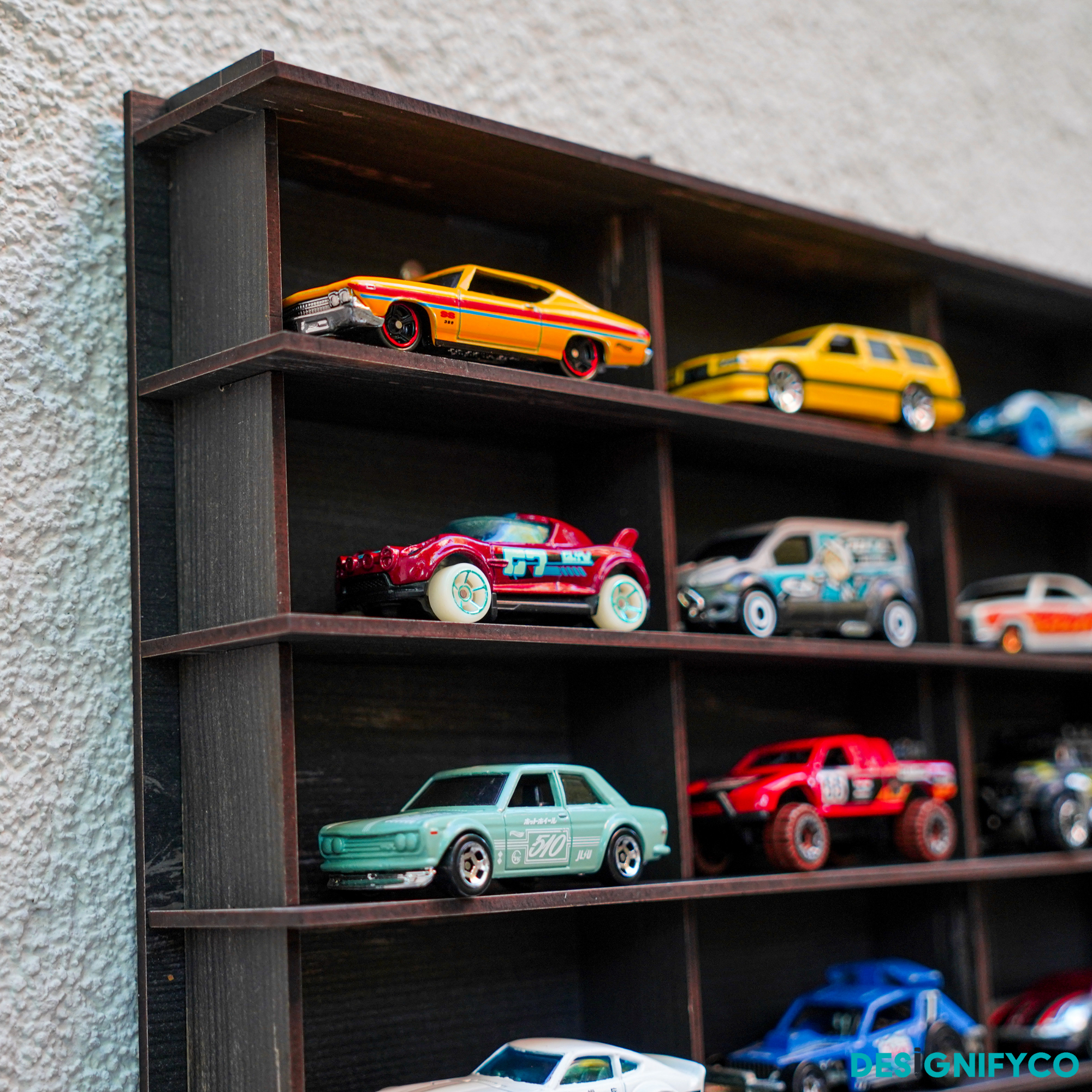 OLD BLACK Toy Car Display Case