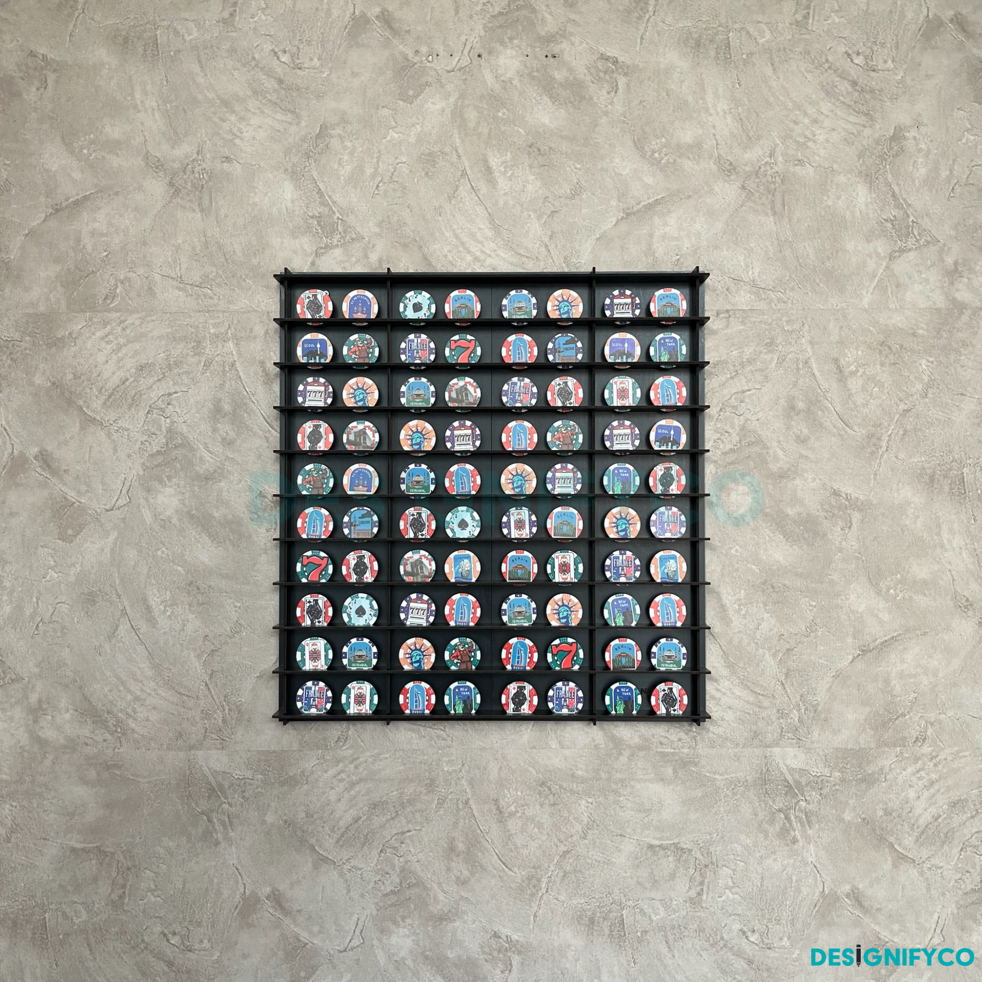 BLACK Casino Chips 80 Display Case