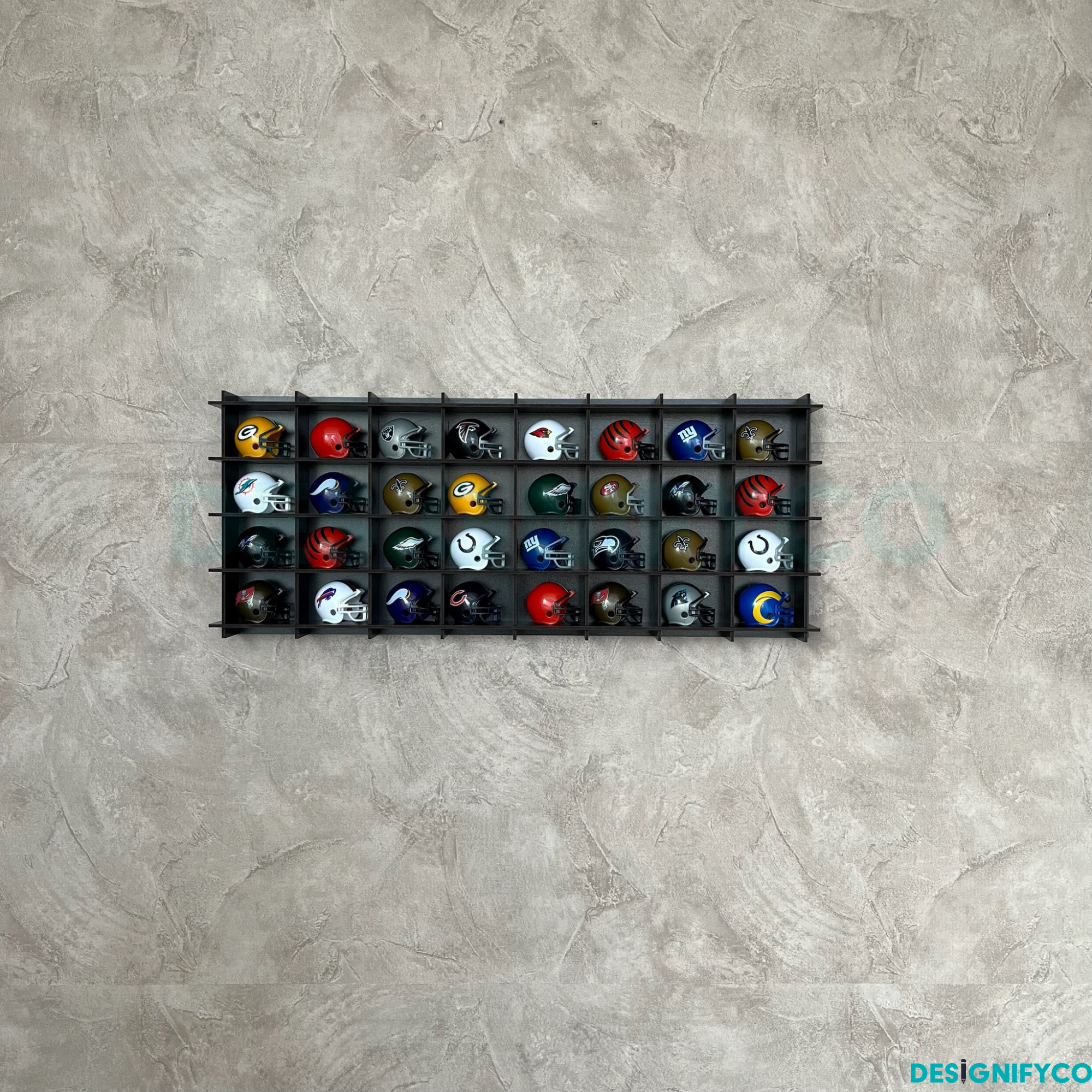 BLACK NHL Mini Helmet 32 Display Case