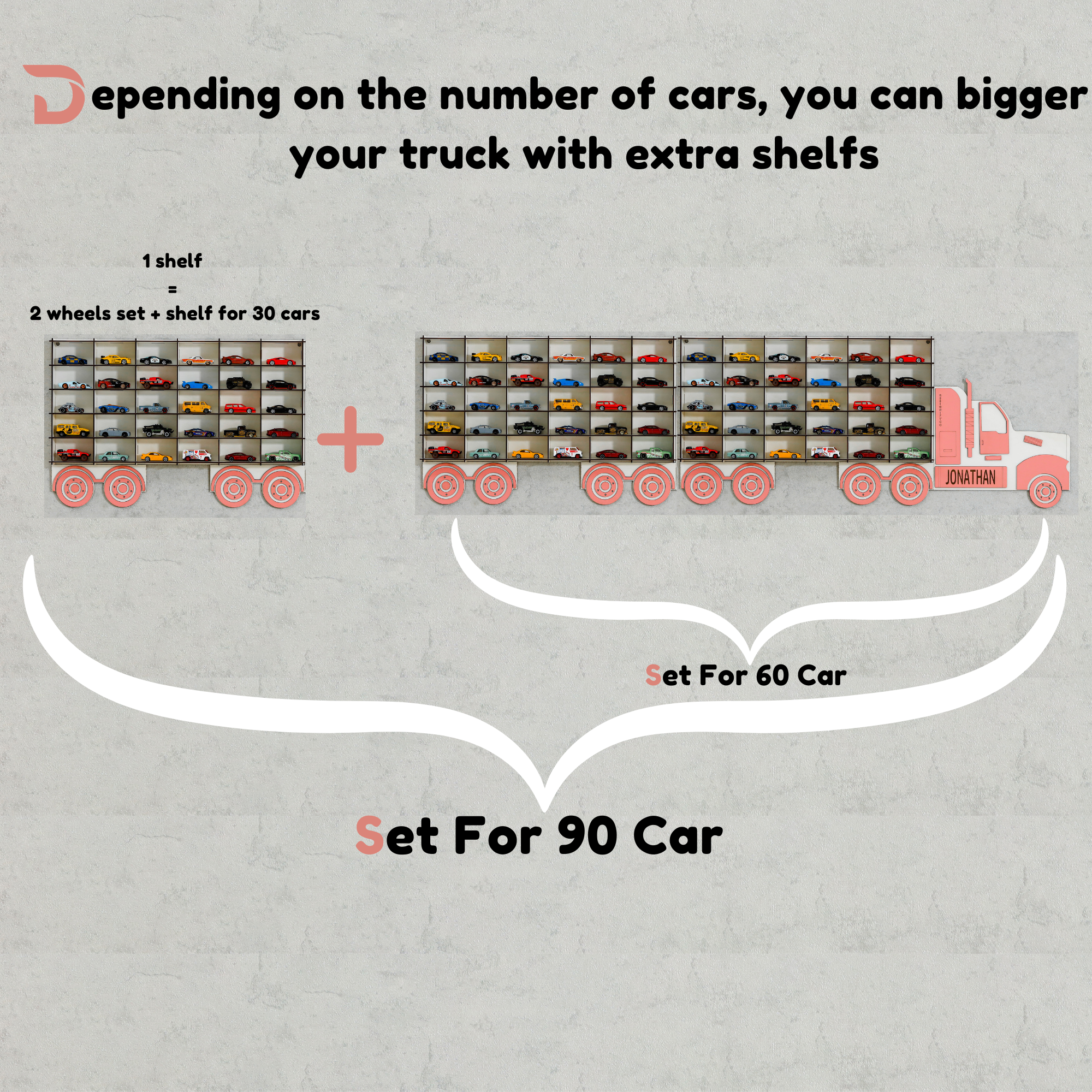 Pink Truck Toy Car Displays