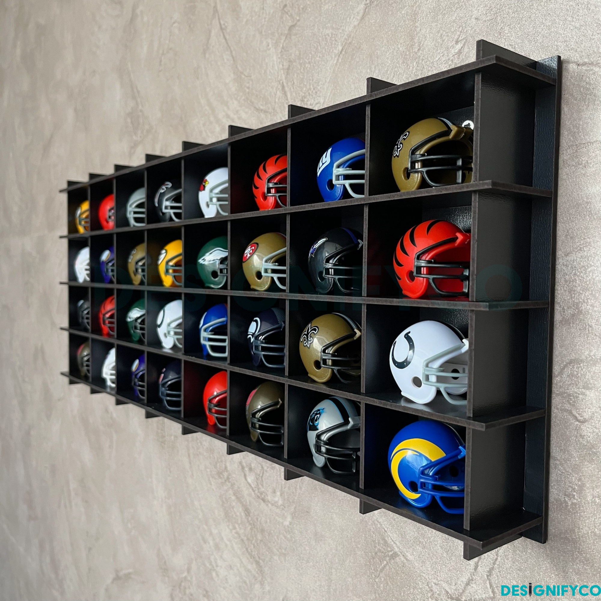 BLACK NHL Mini Helmet 32 Display Case