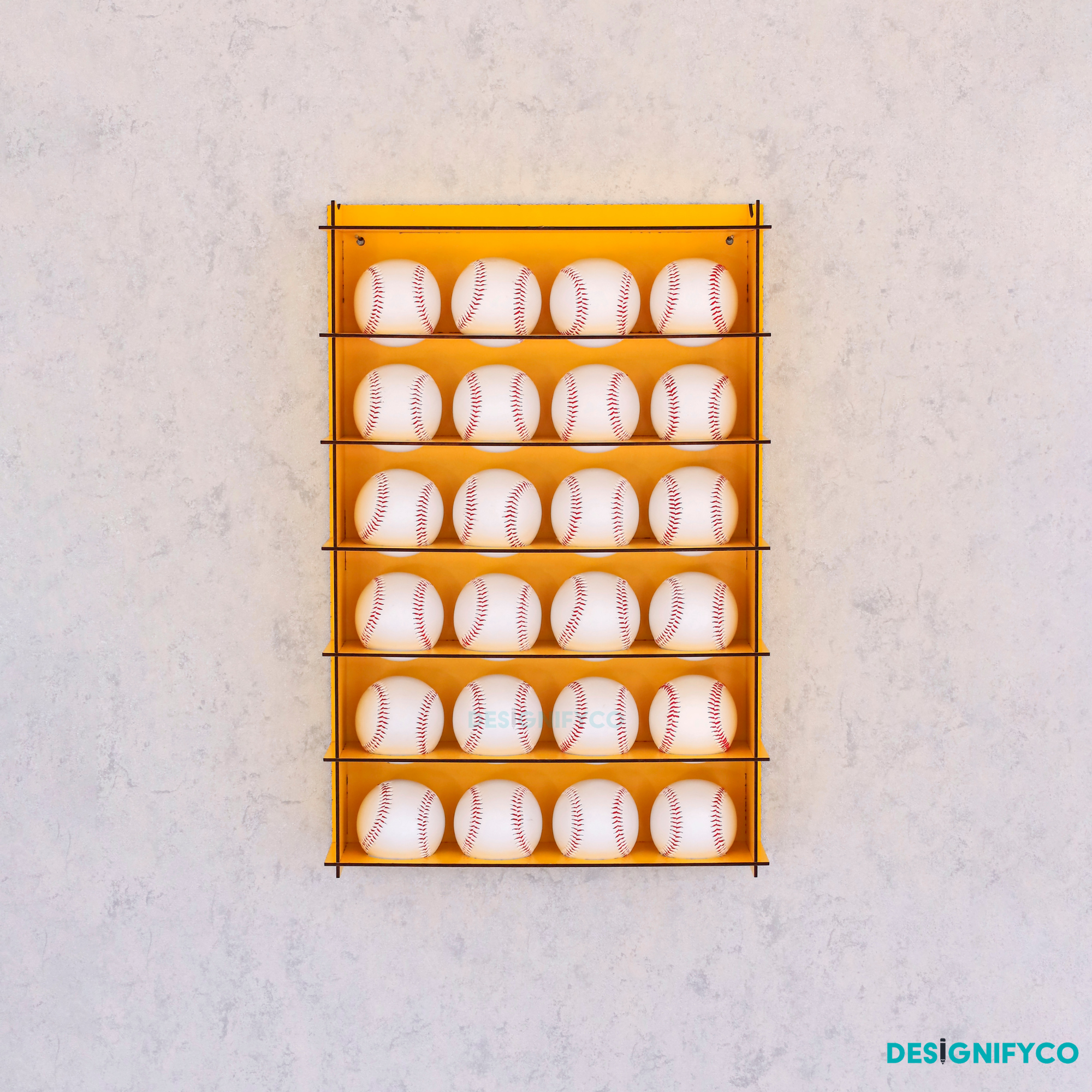 YELLOW Baseball Display Case