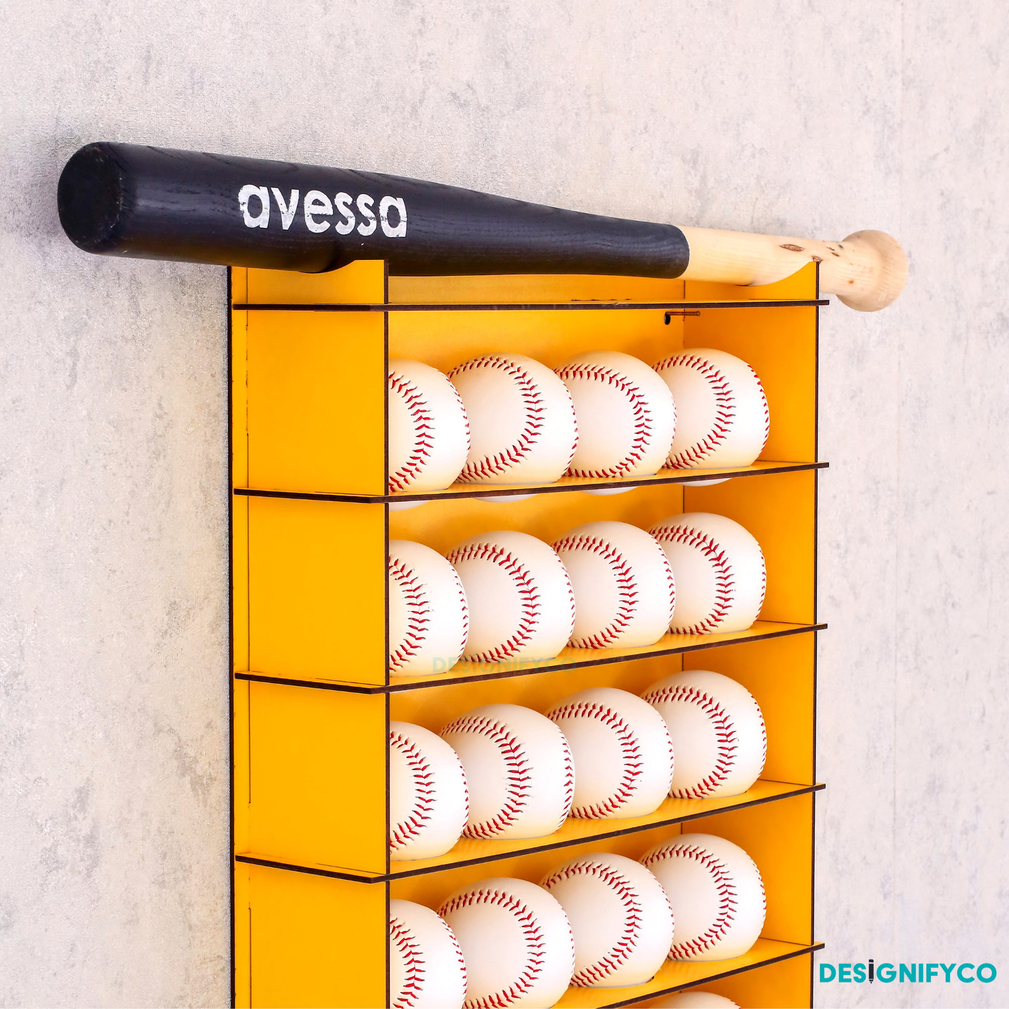 YELLOW Baseball Display Case