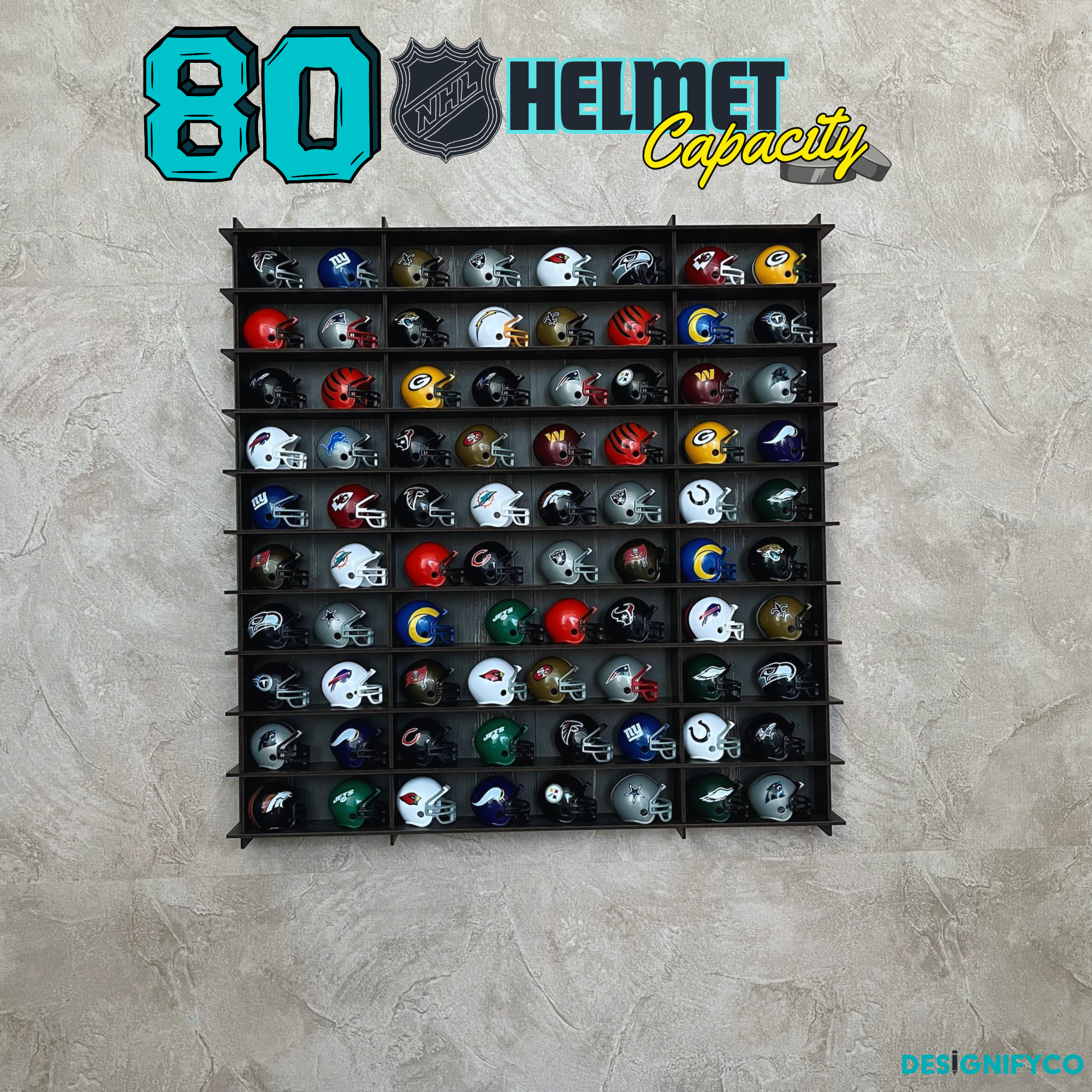 OLD BLACK NHL Mini Helmet 80 Display Case