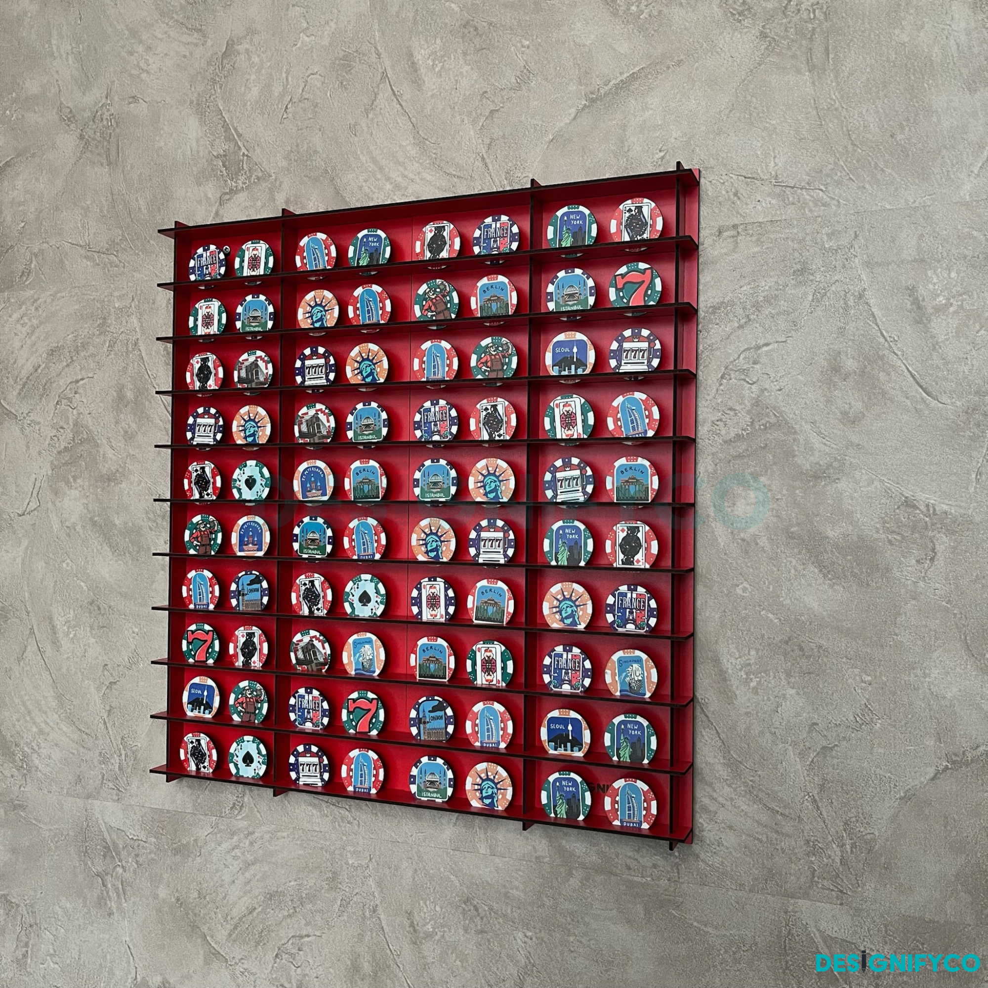 RED Casino Chips 80 Display Case