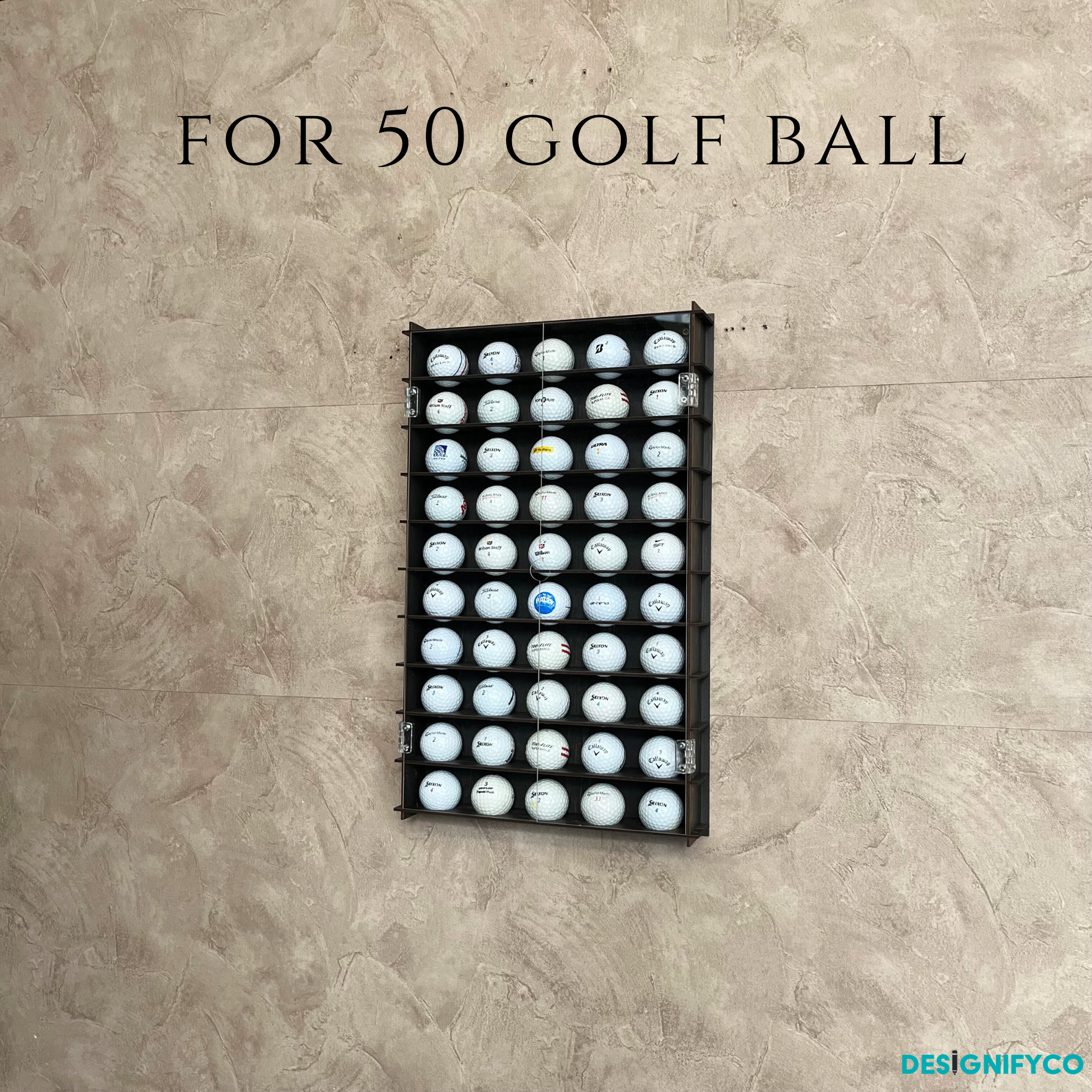 YELLOW Golf Ball Display For 50 Golf Ball