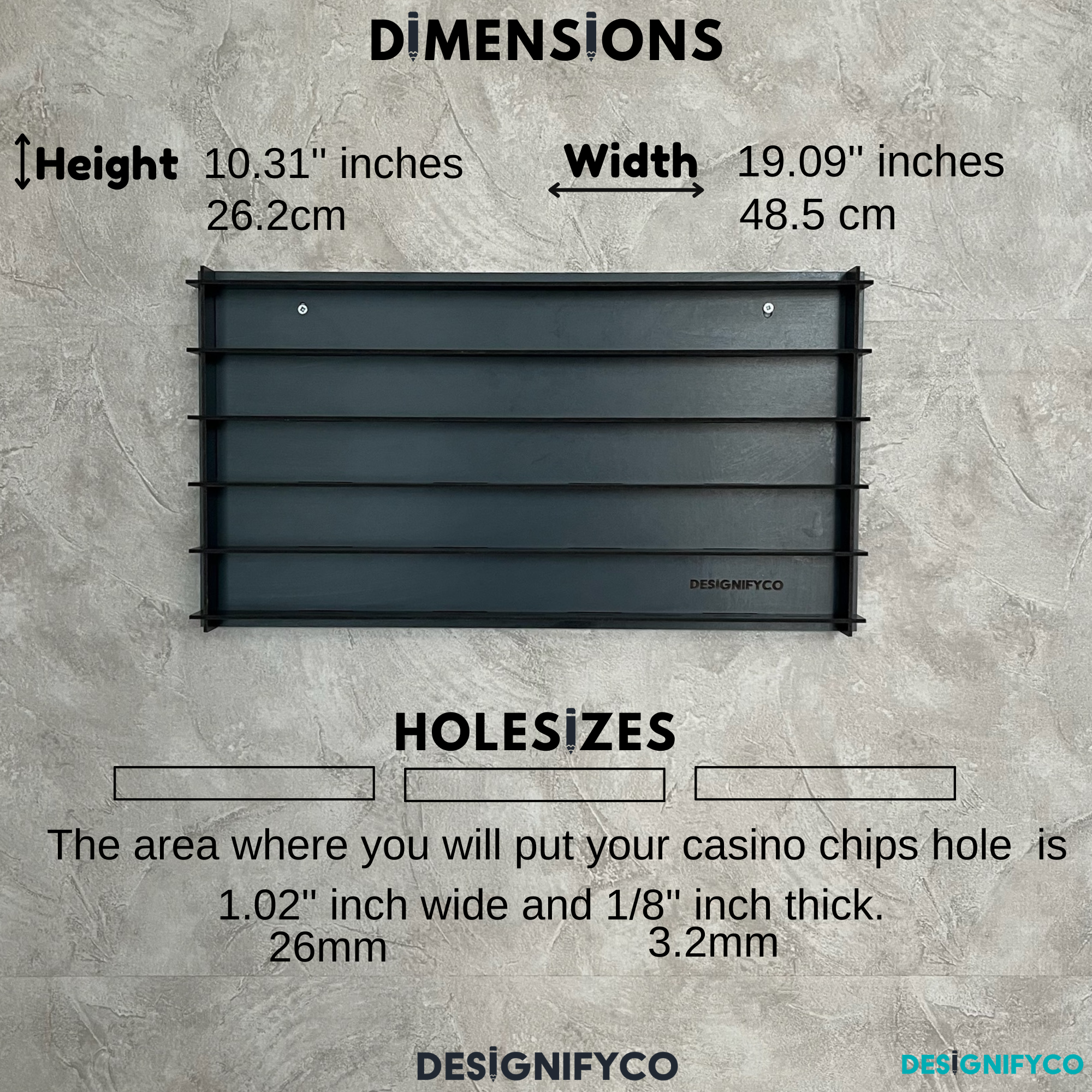 BLACK Casino Chips 45 Display Case