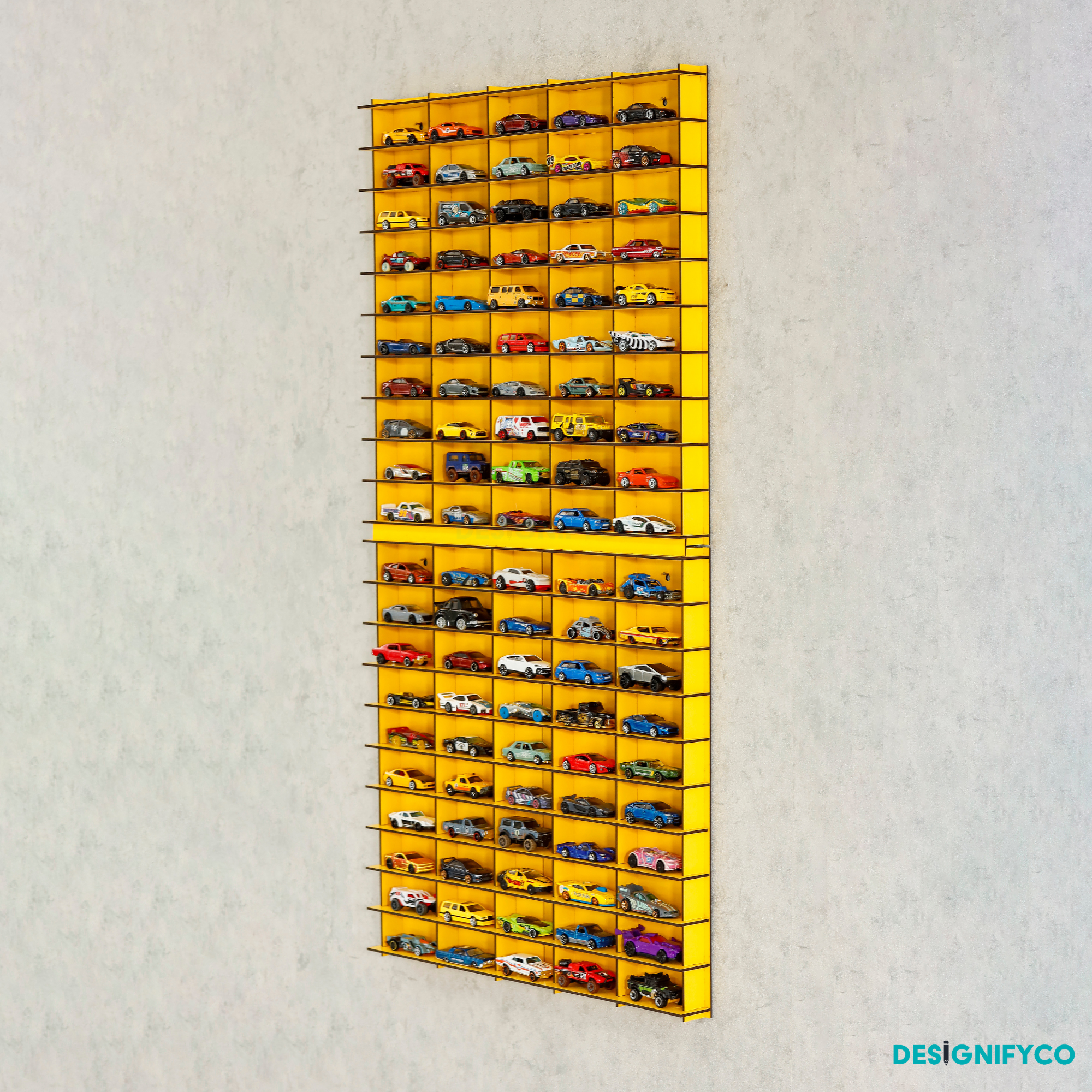 YELLOW Toy Car Display Case