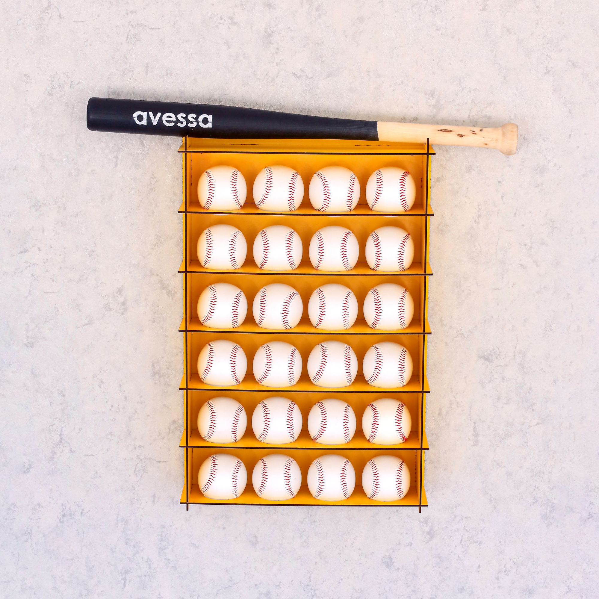 YELLOW Baseball Display Case