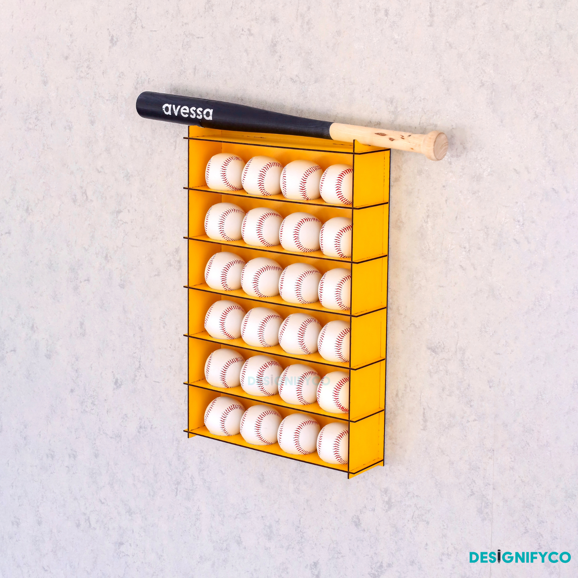 YELLOW Baseball Display Case