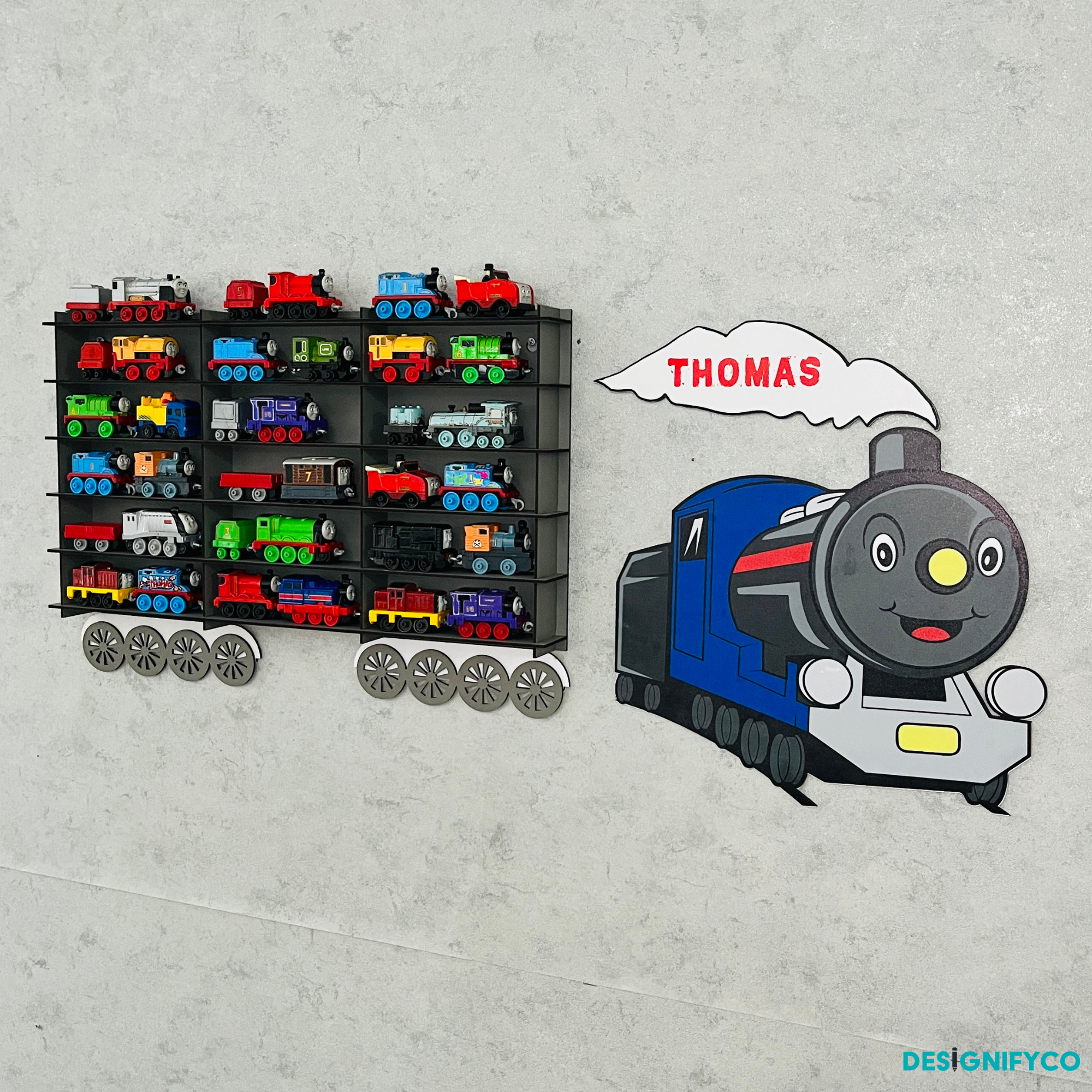 Gray Toy Train Displays