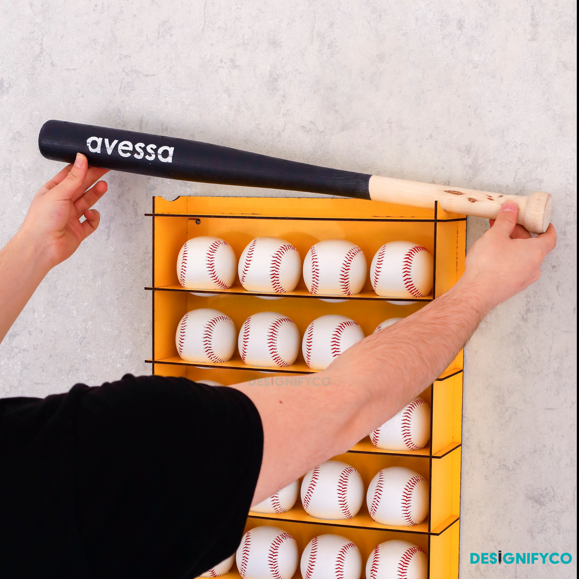 YELLOW Baseball Display Case