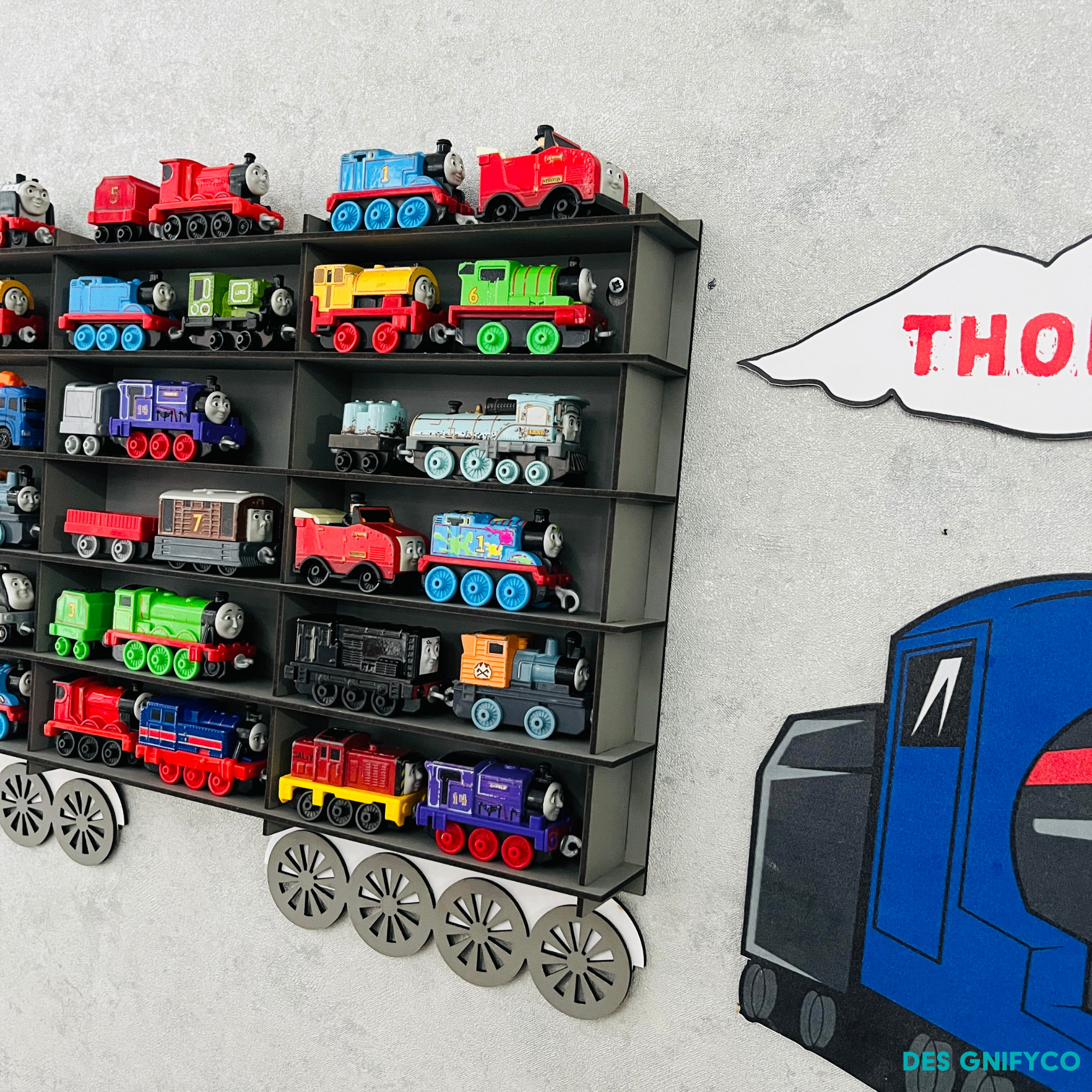 Gray Toy Train Displays