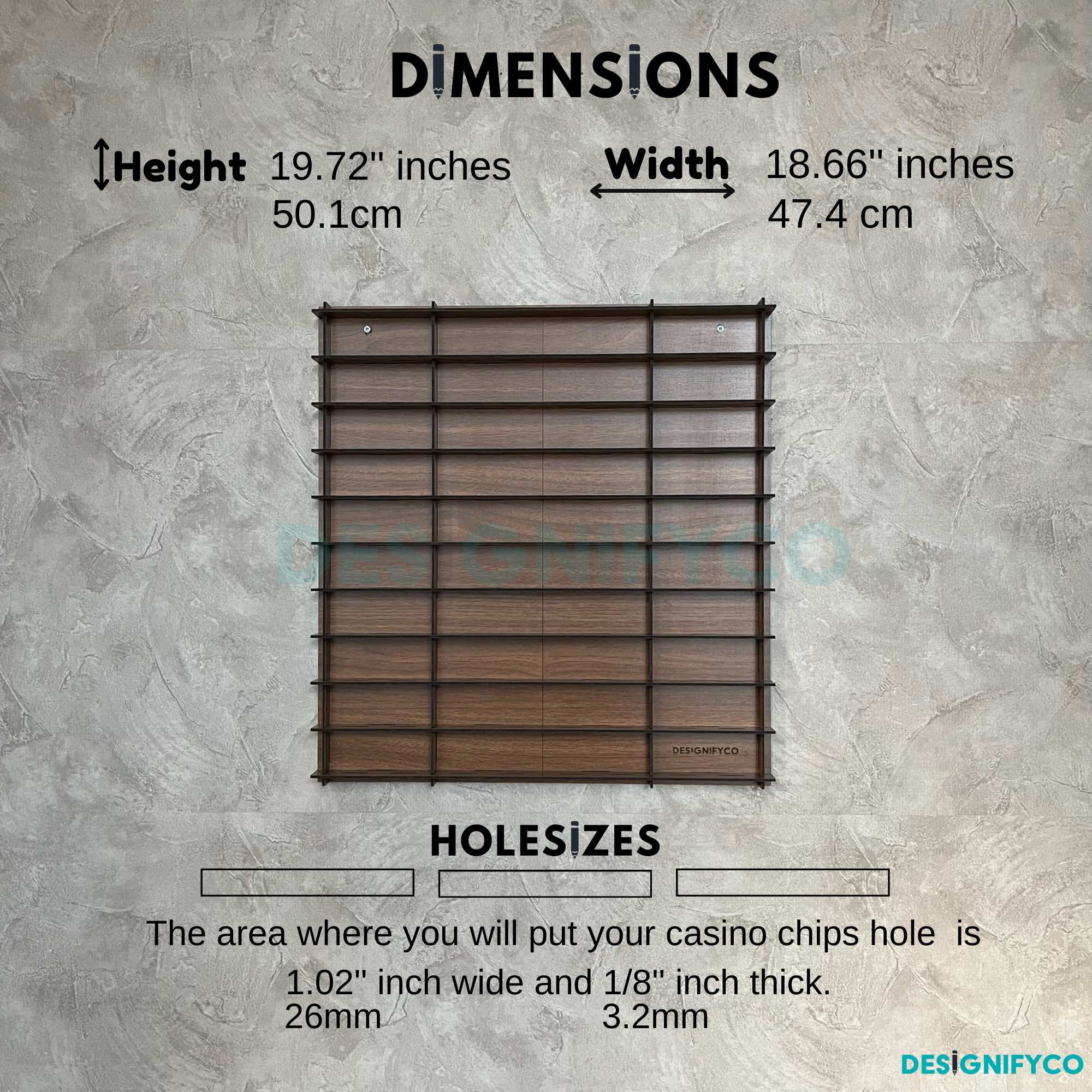 WALNUT Casino Chips 80 Display Case