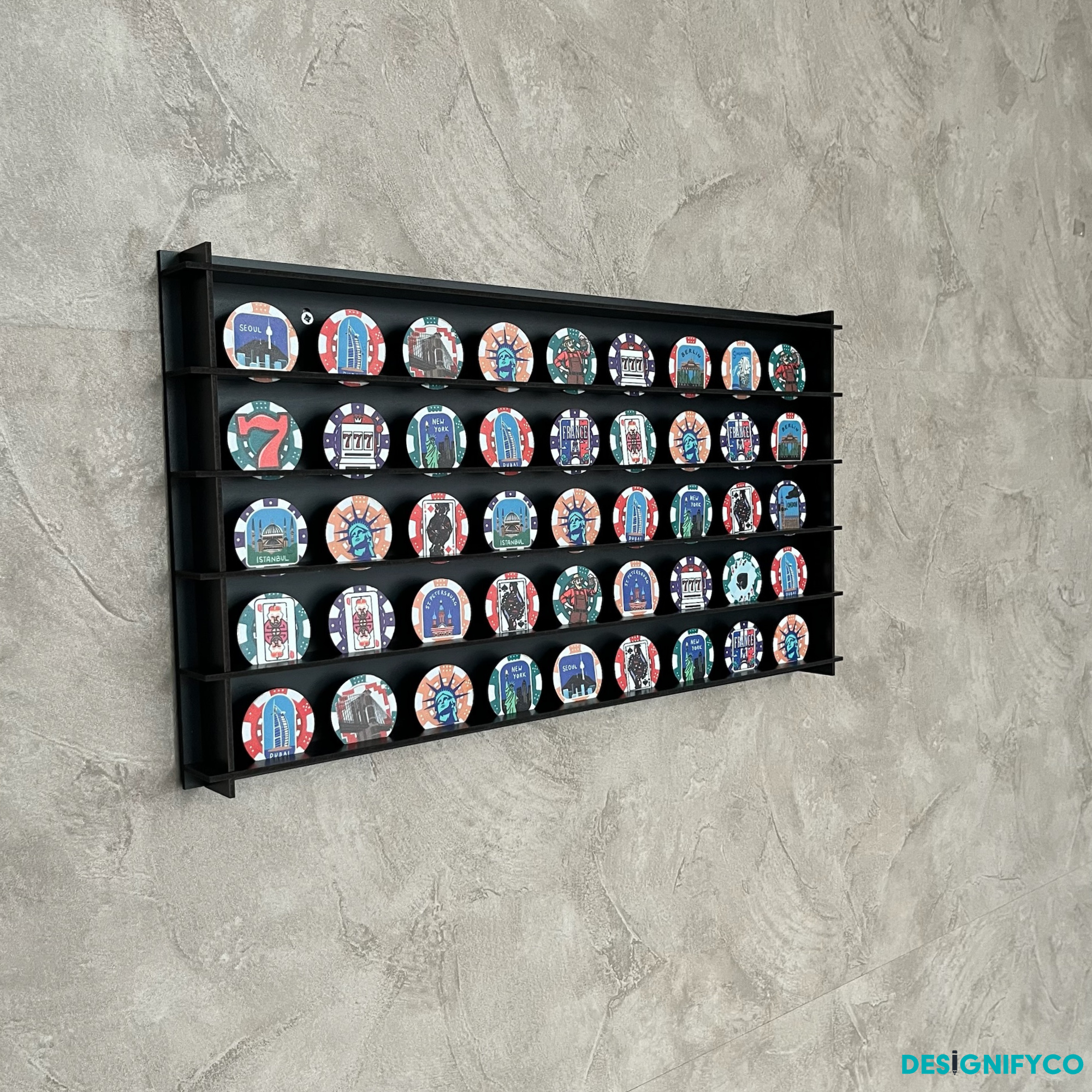 BLACK Casino Chips 45 Display Case