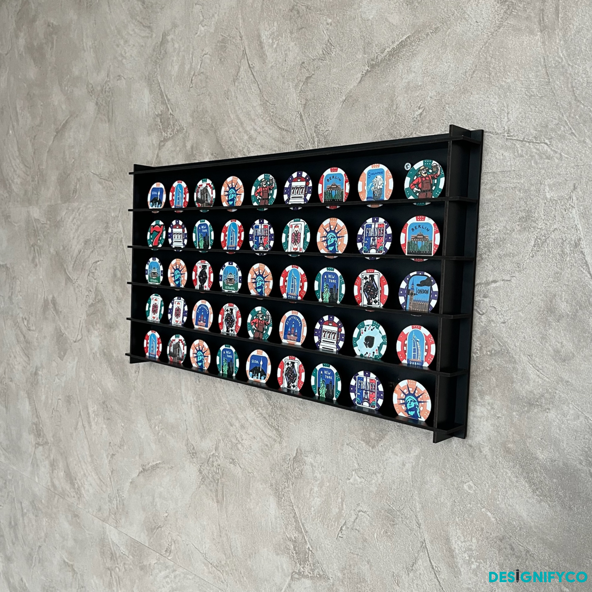 BLACK Casino Chips 45 Display Case