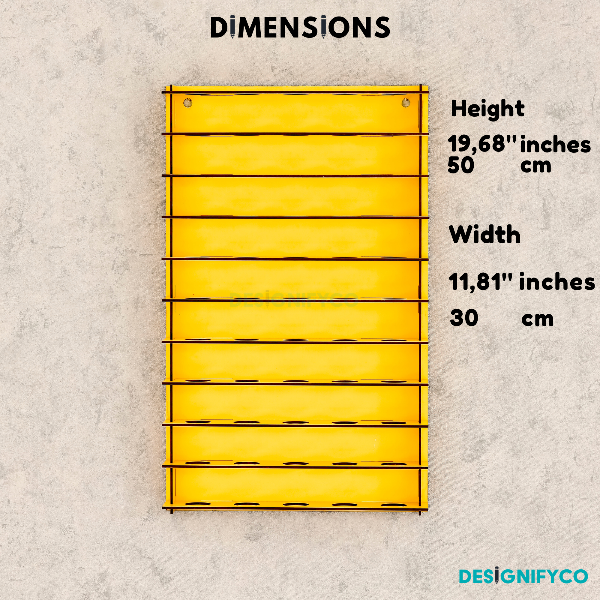 YELLOW Golf Ball Display For 50 Golf Ball