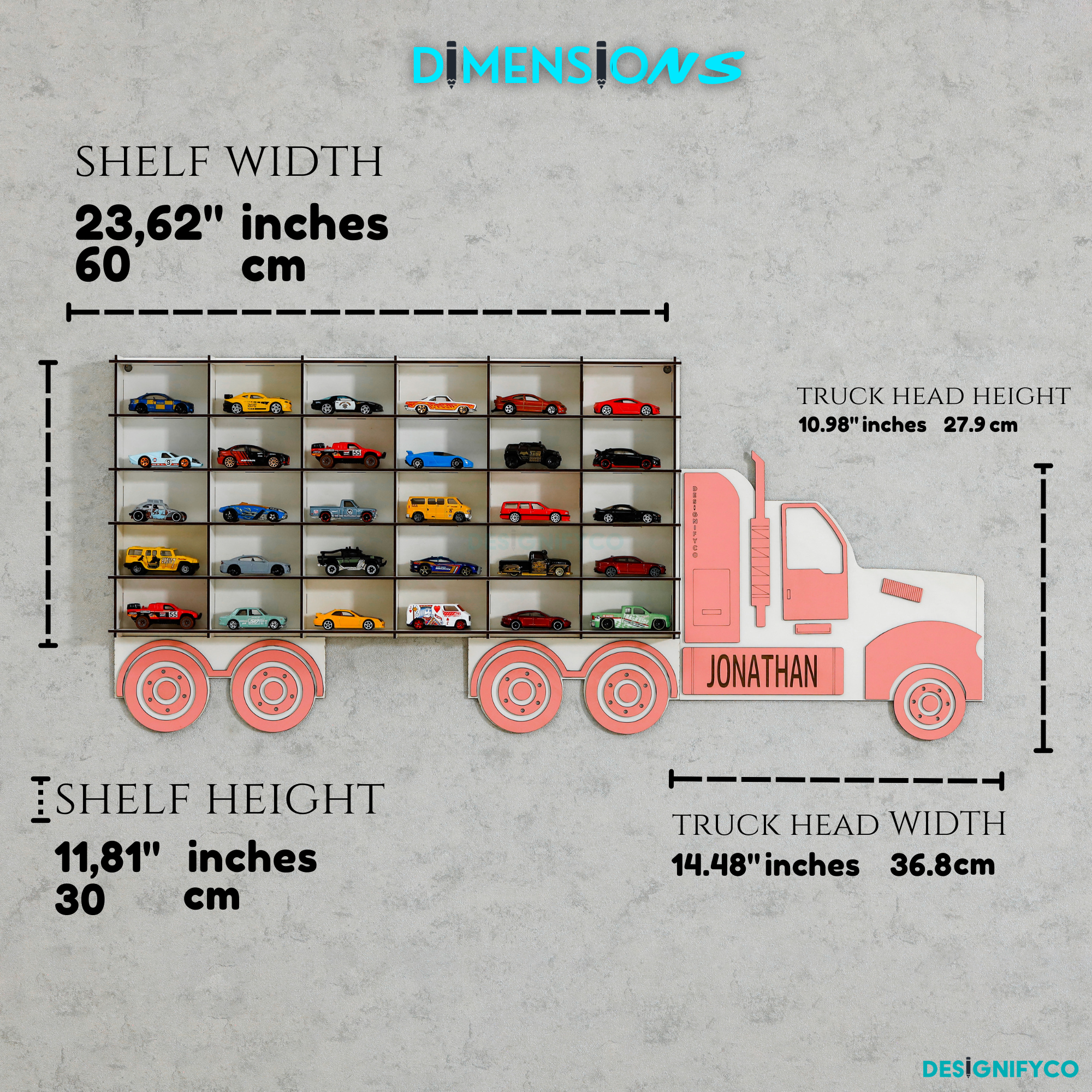 Pink Truck Toy Car Displays