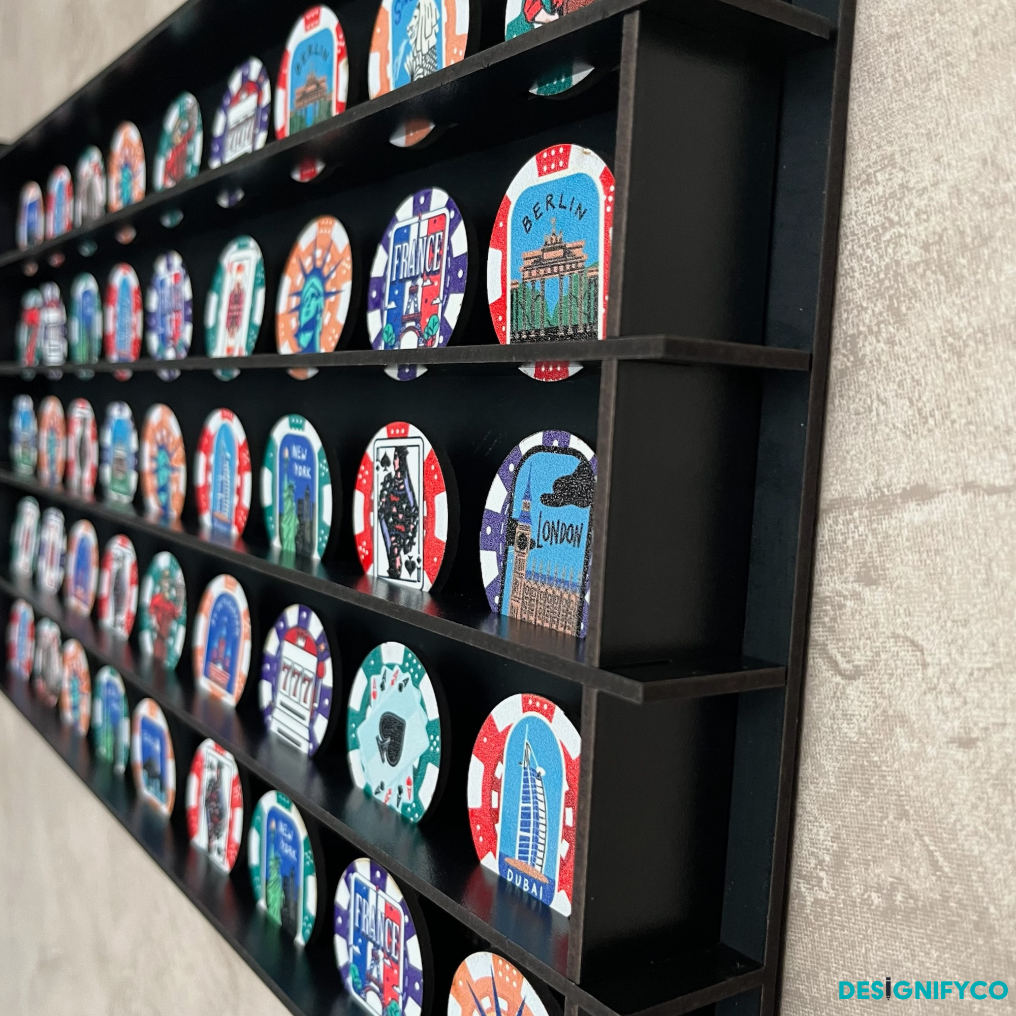 BLACK Casino Chips 45 Display Case