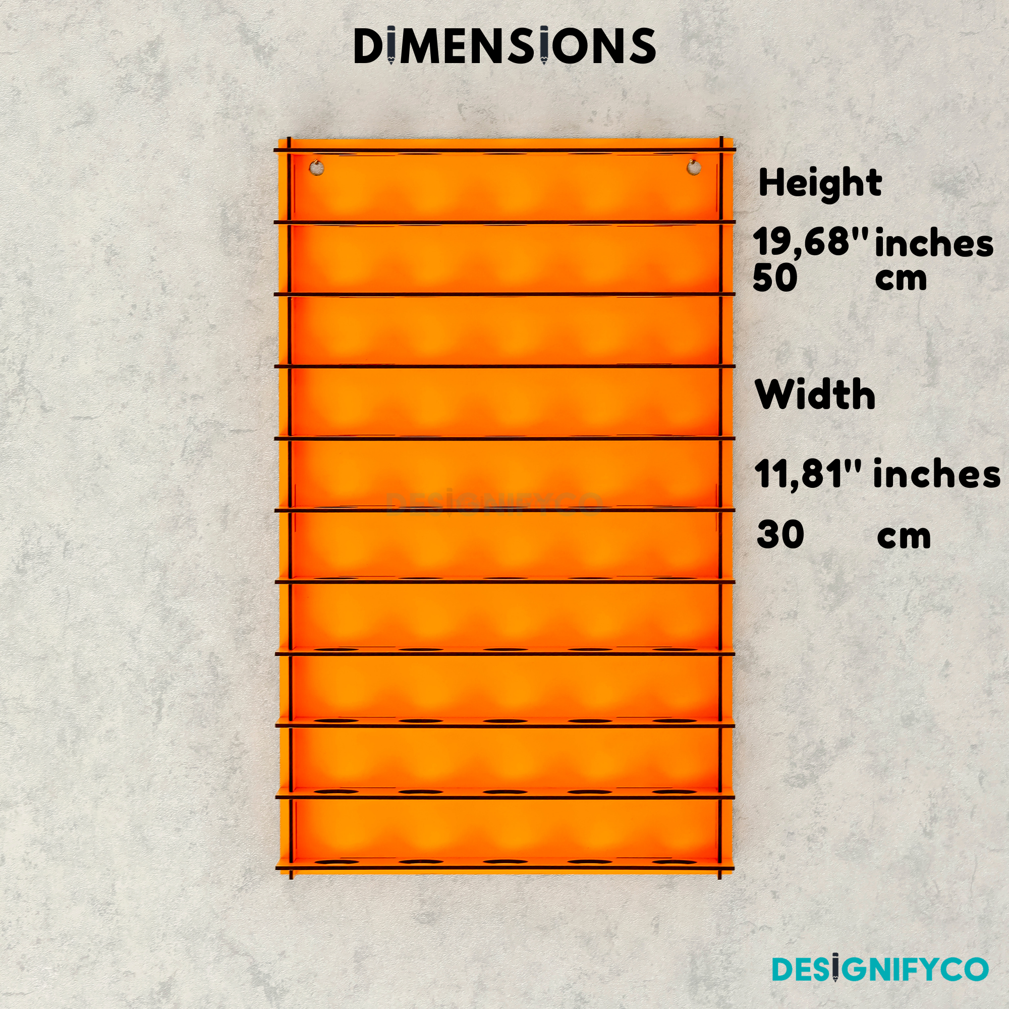 ORANGE Golf Ball Display For 50 Golf Ball