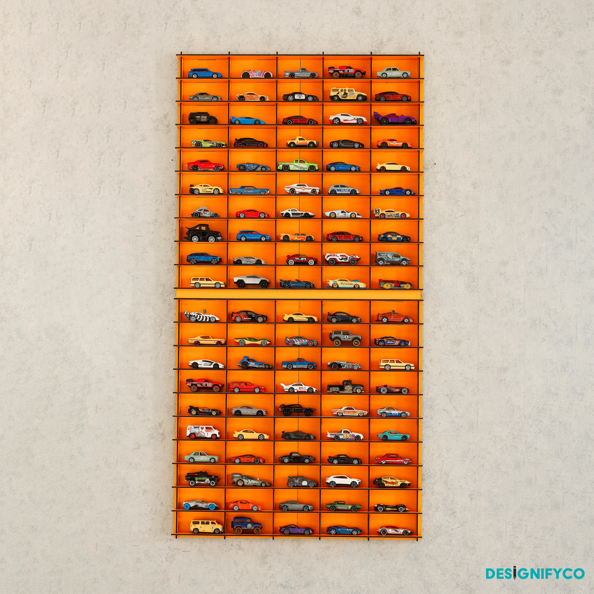 ORANGE Toy Car Display Case
