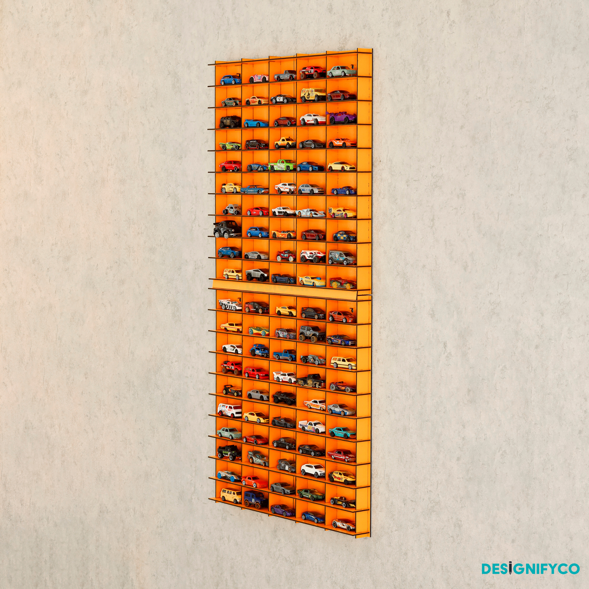 ORANGE Toy Car Display Case