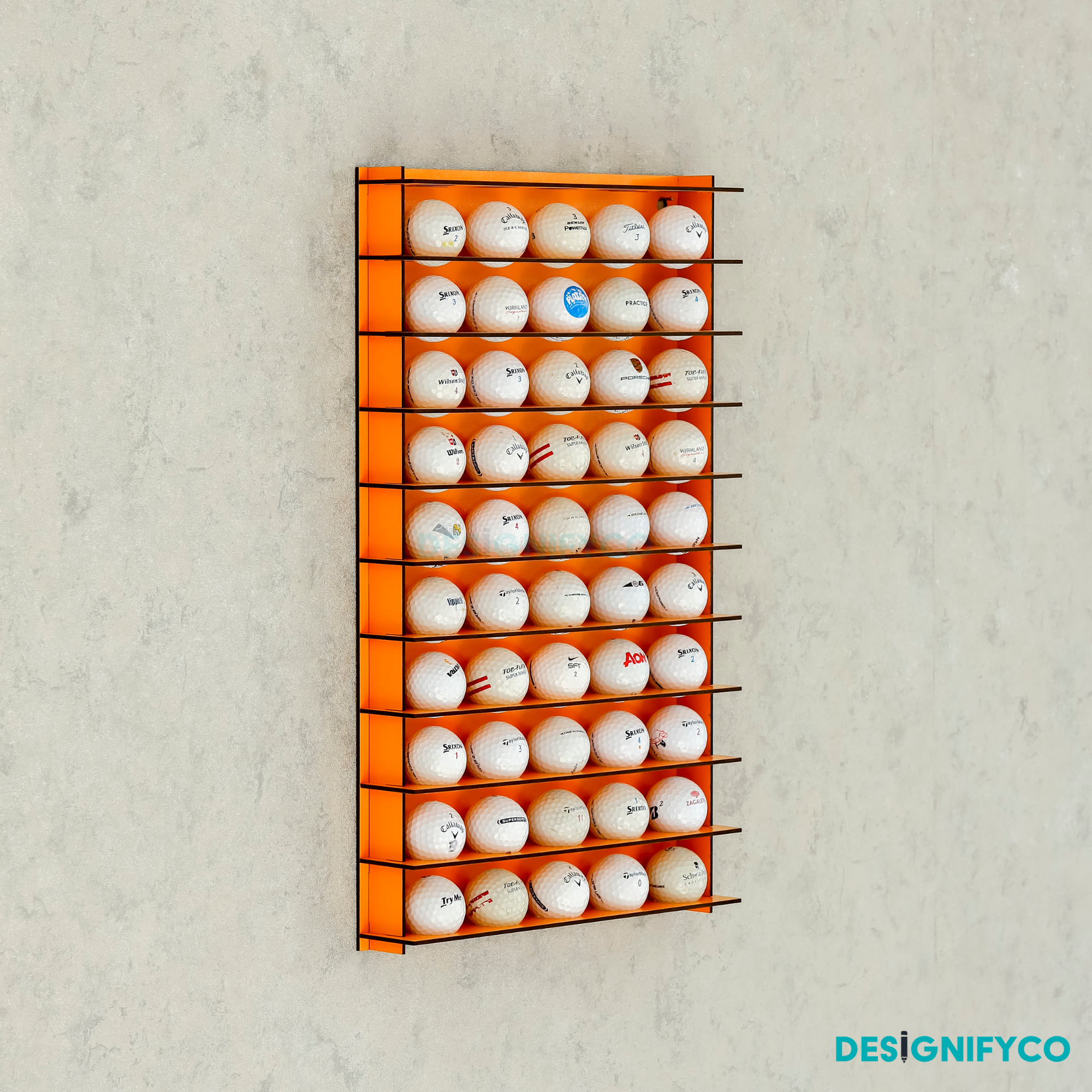 ORANGE Golf Ball Display For 50 Golf Ball