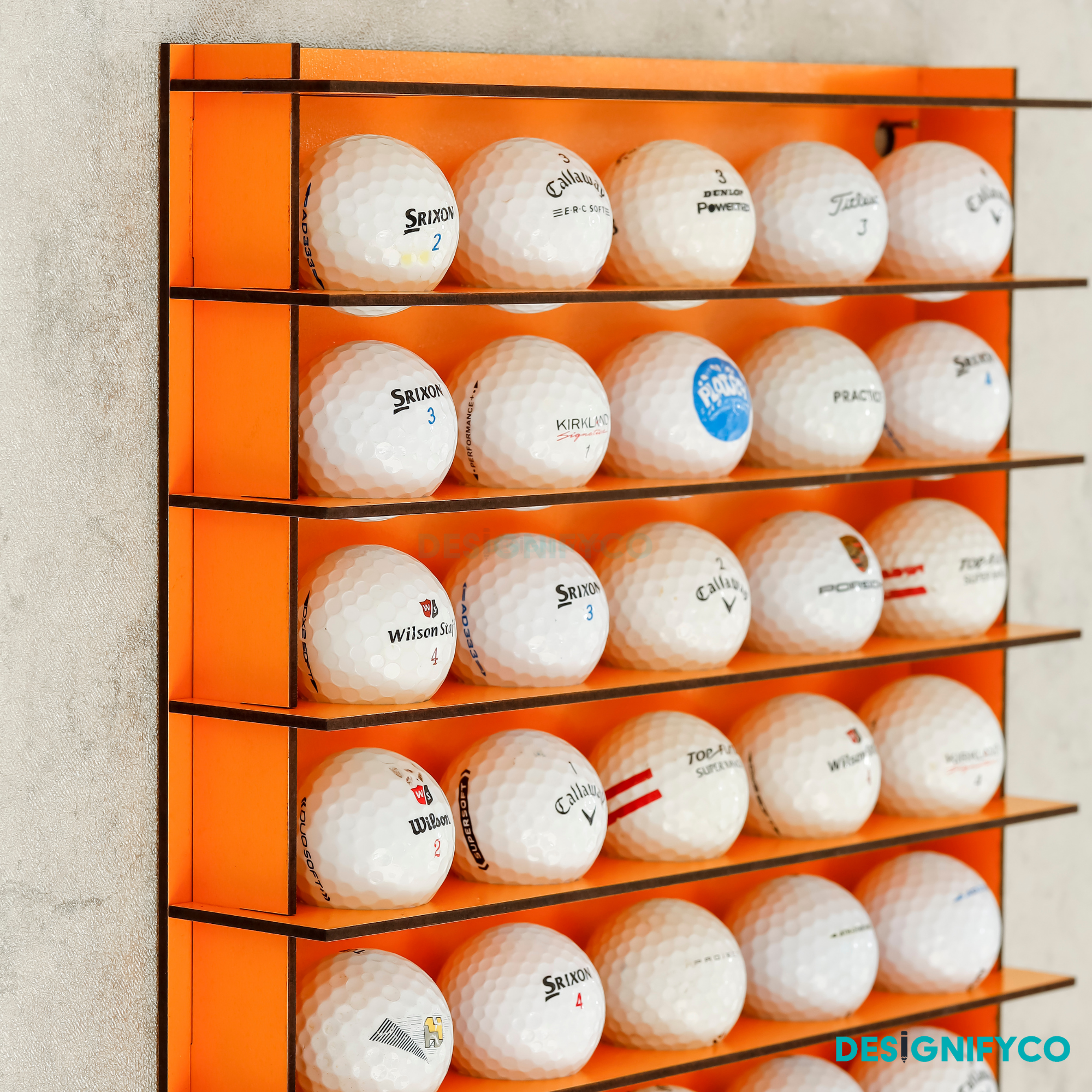 ORANGE Golf Ball Display For 50 Golf Ball